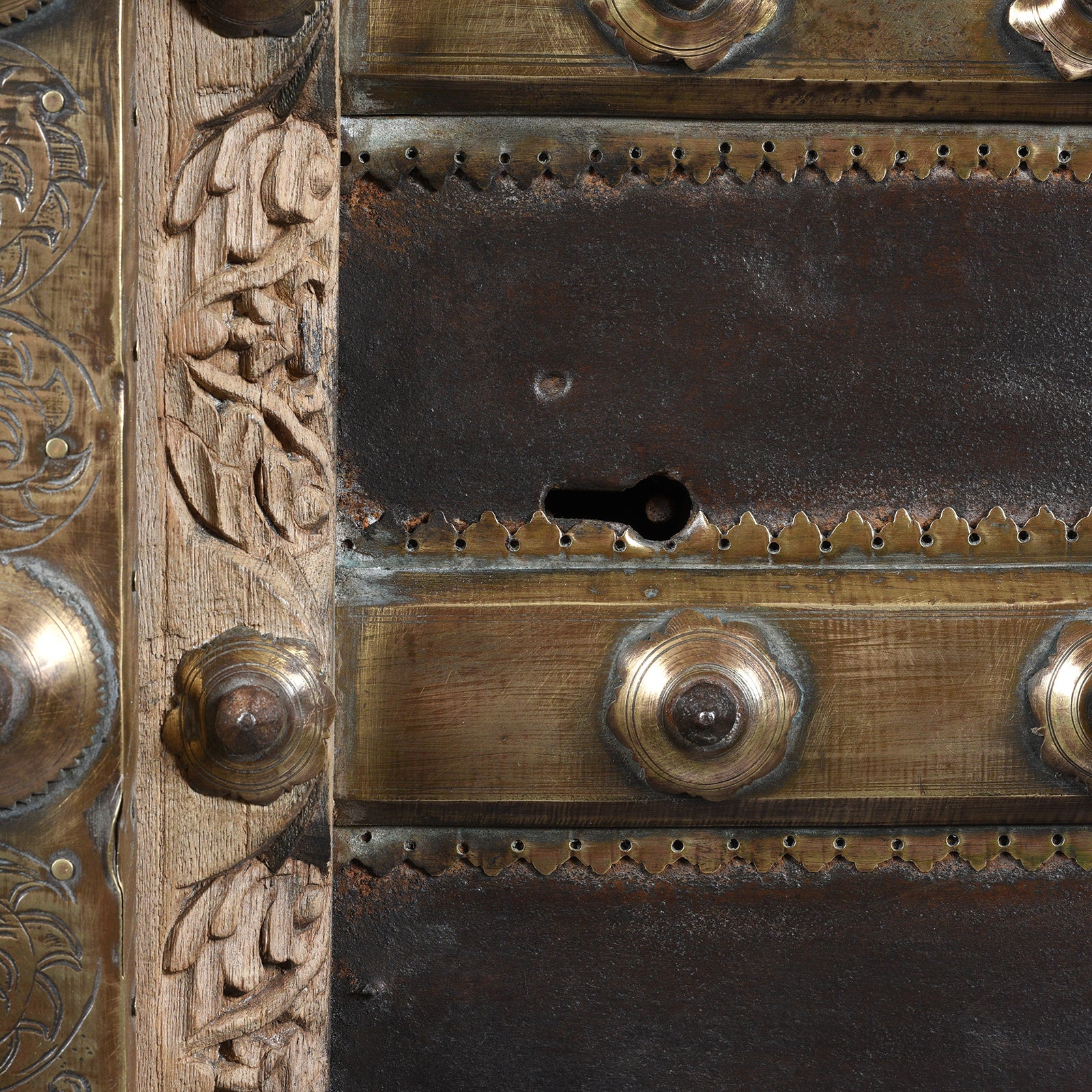 Old Brass Bound Door From Shekhawati - 19th Century - Image 6