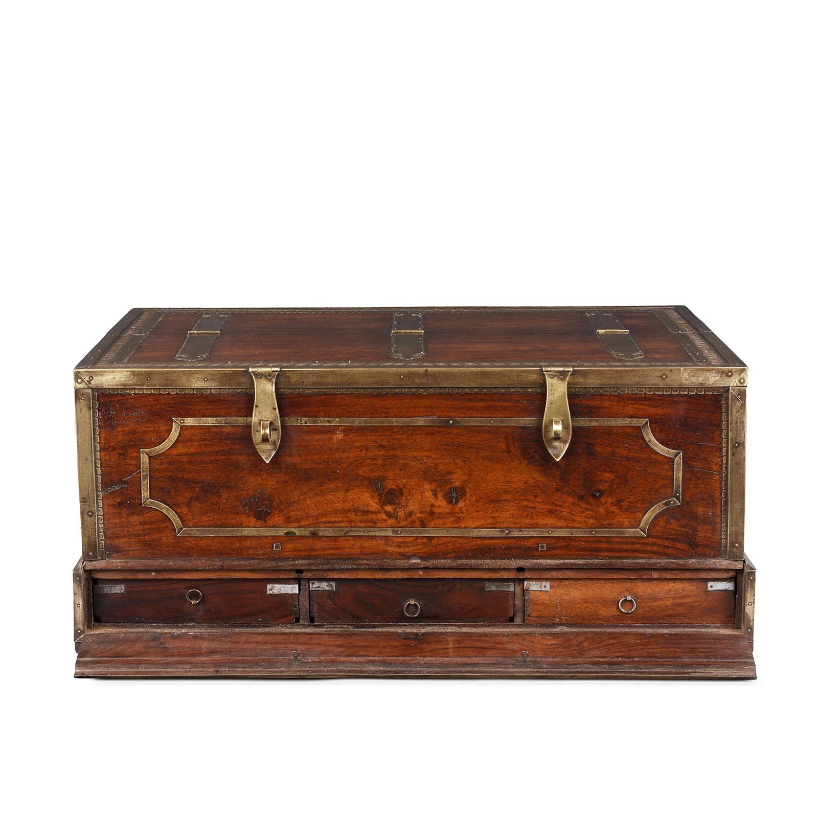 Brass Bound Rosewood Jewellery Box From Kerala - 18th Century - Image 8