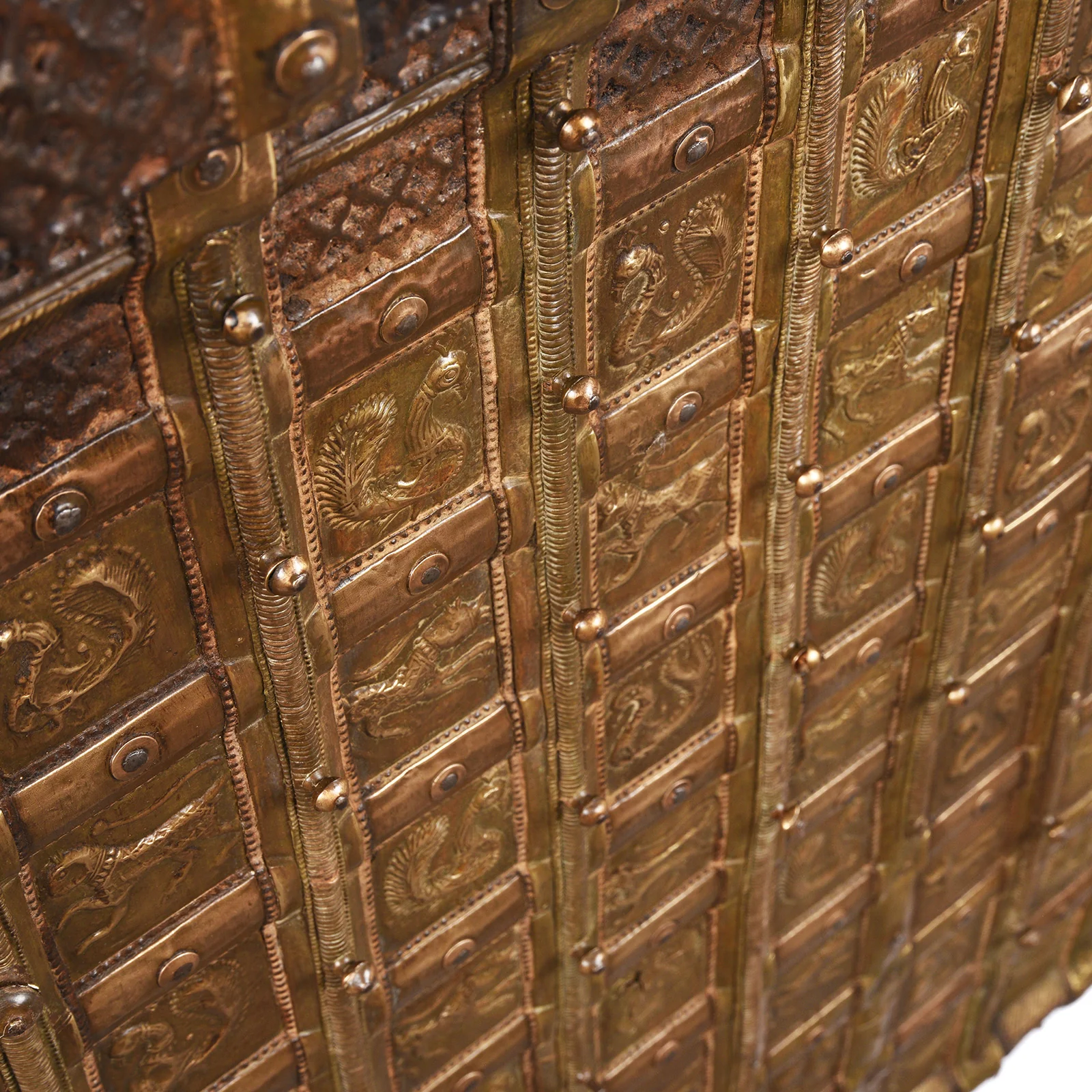 Brass Bound 'Pithara' Console Chest From Gujarat - 19th Century - Image 11