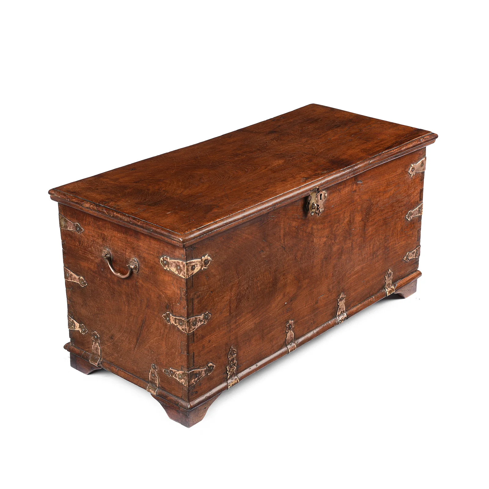 Brass Bound Anglo-Indian Chest From Rajasthan - 19th Century - Image 3