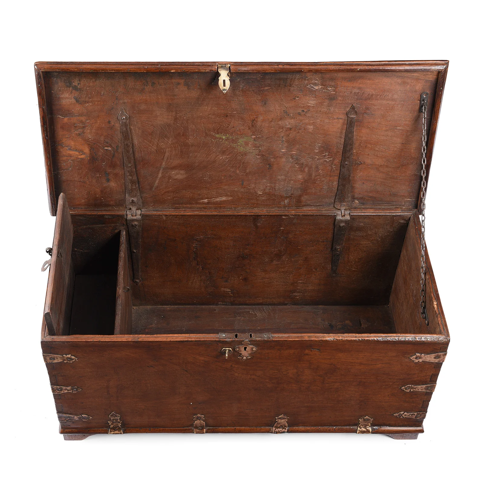 Brass Bound Anglo-Indian Chest From Rajasthan - 19th Century - Image 4