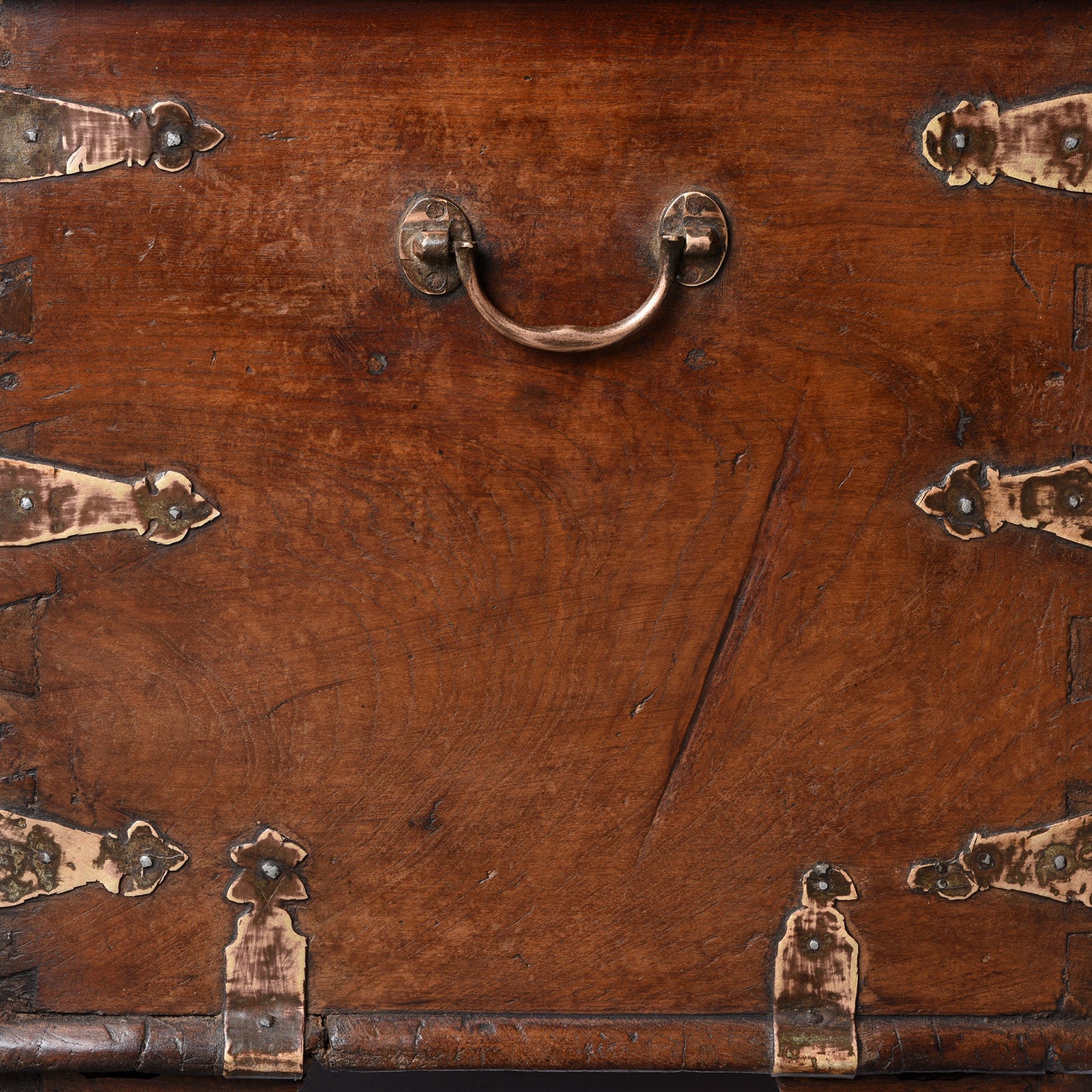 Brass Bound Anglo-Indian Chest From Rajasthan - 19th Century - Image 7