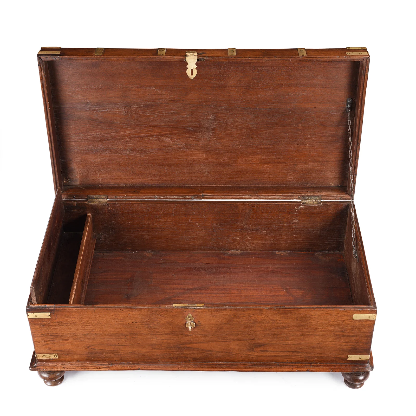 Brass Bound Teak Military Chest From Rajasthan -19th Century - Image 3