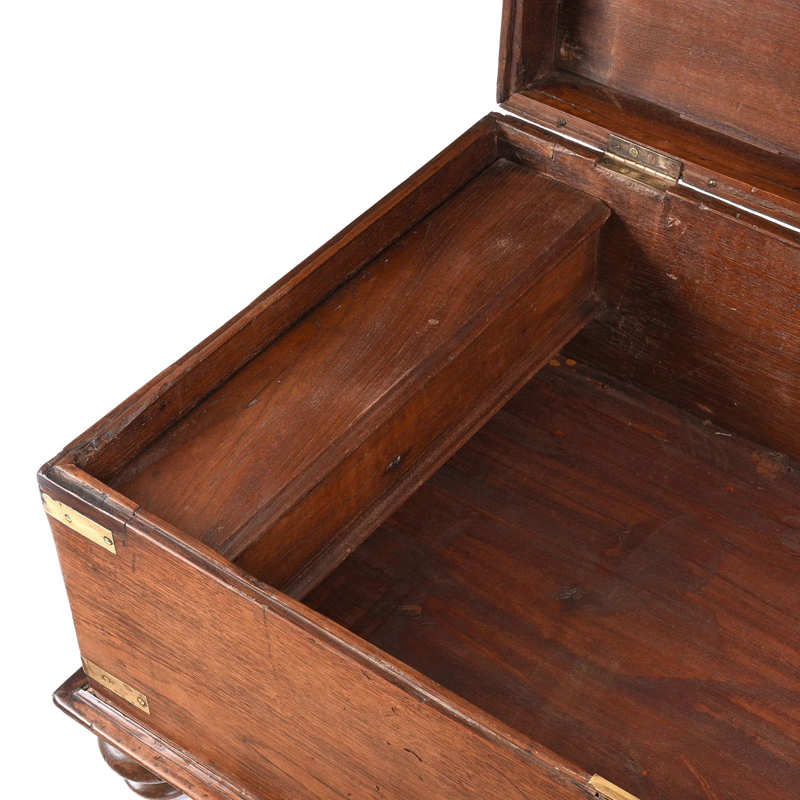 Brass Bound Teak Military Chest From Rajasthan -19th Century - Image 4