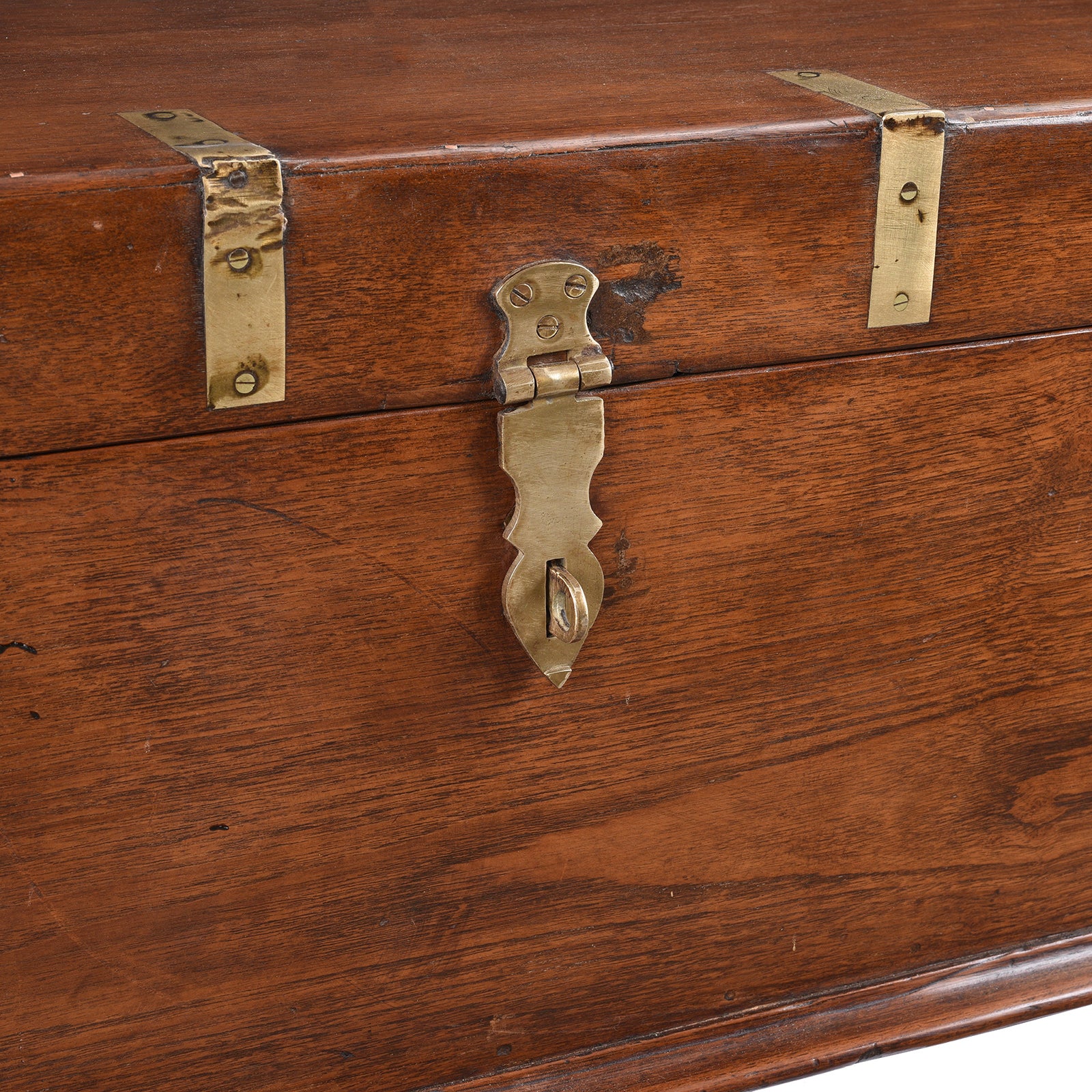 Brass Bound Teak Military Chest From Rajasthan -19th Century - Image 6