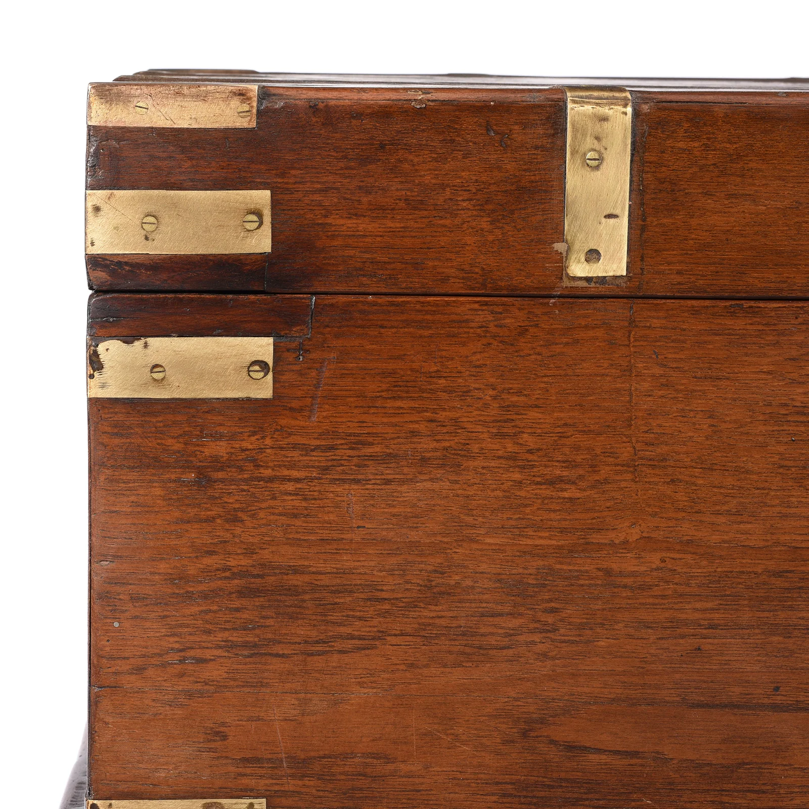 Brass Bound Teak Military Chest From Rajasthan -19th Century - Image 7