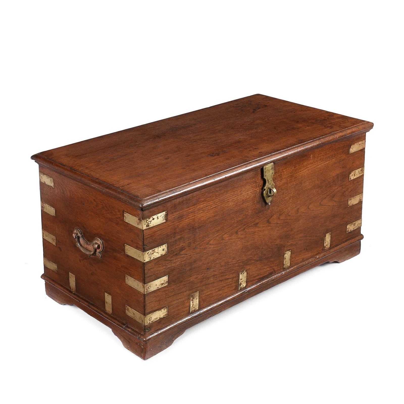 Brass Bound Teak Chest From Rajasthan - 19th Century - Image 2