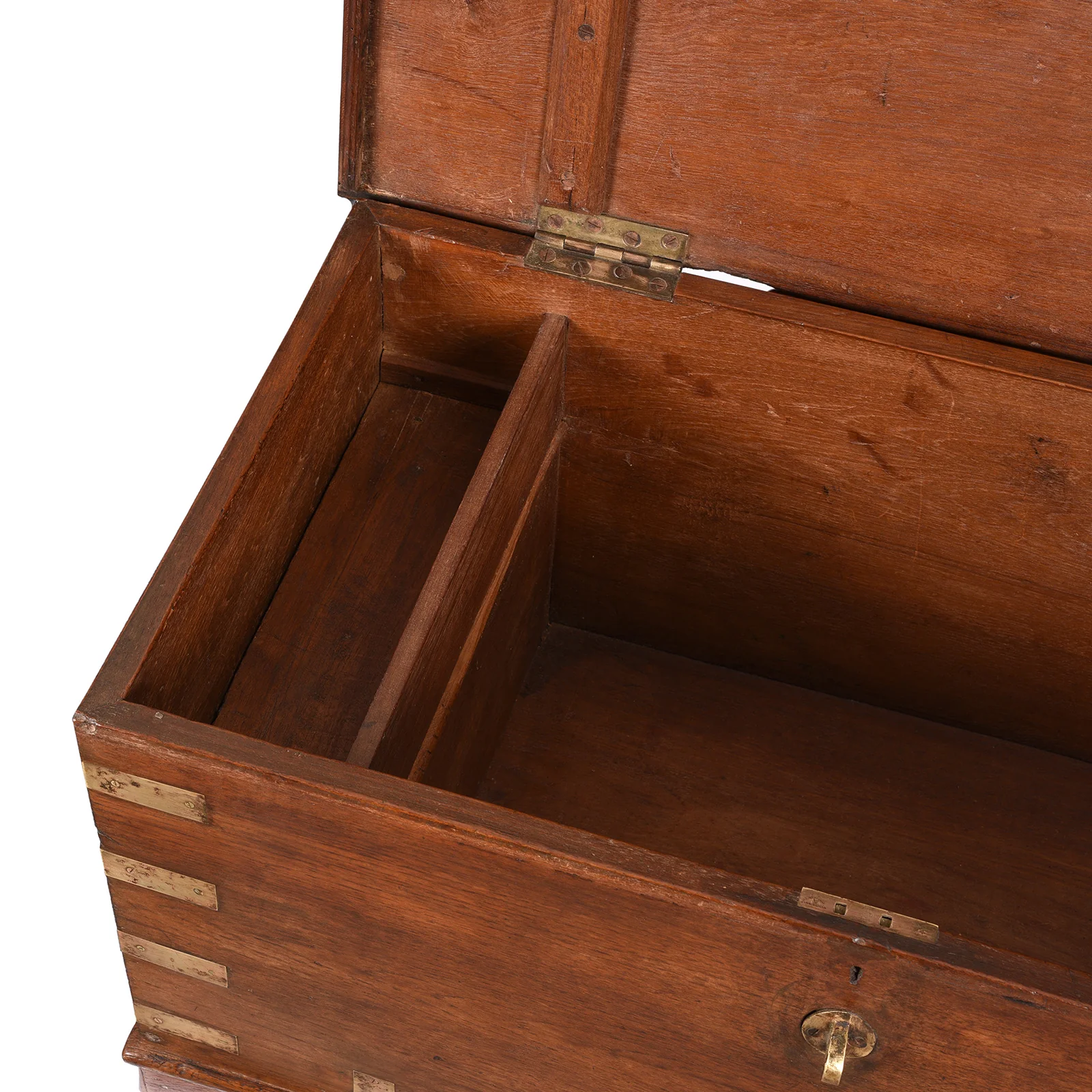 Brass Bound Teak Chest From Rajasthan - 19th Century - Image 5