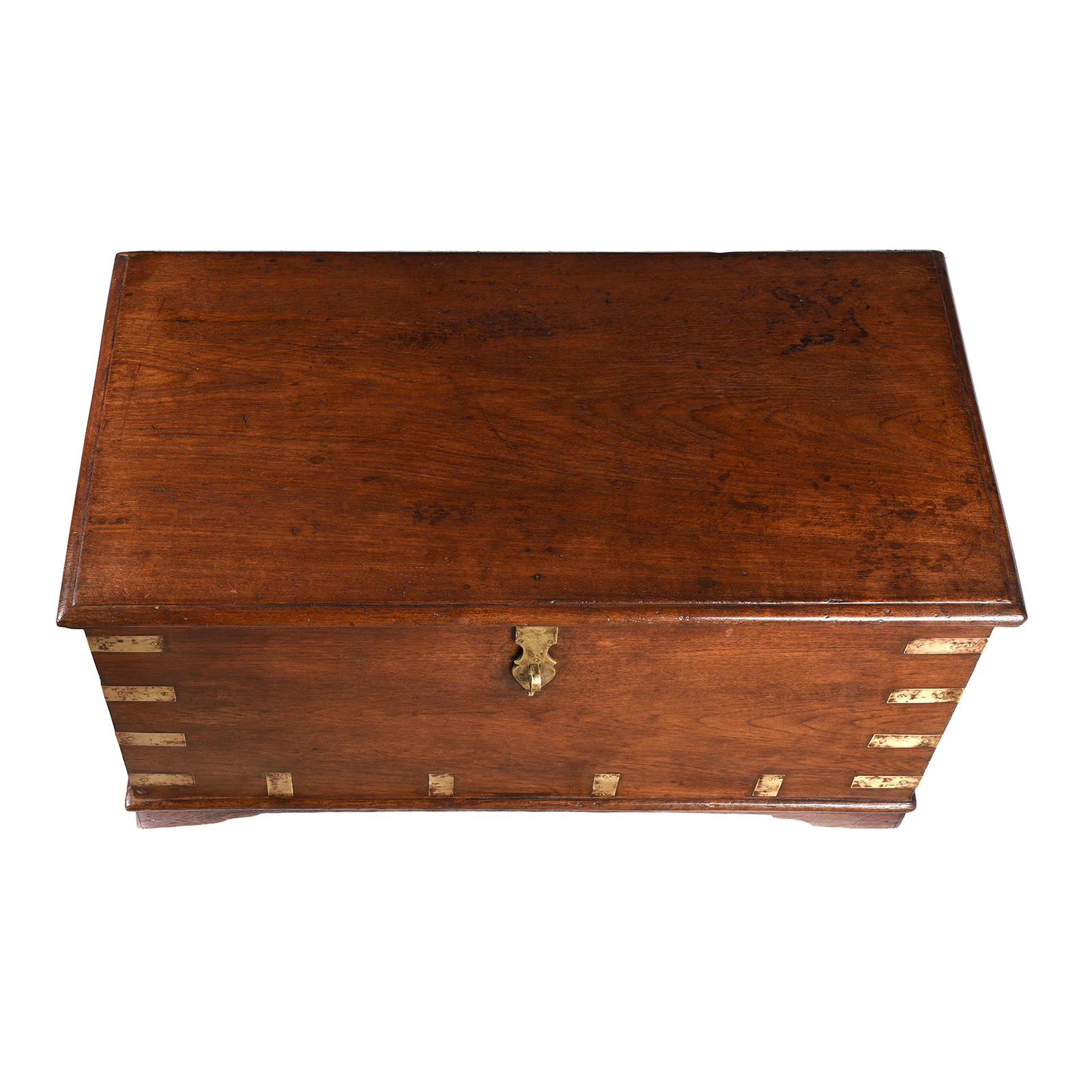 Brass Bound Teak Chest From Rajasthan - 19th Century - Image 6