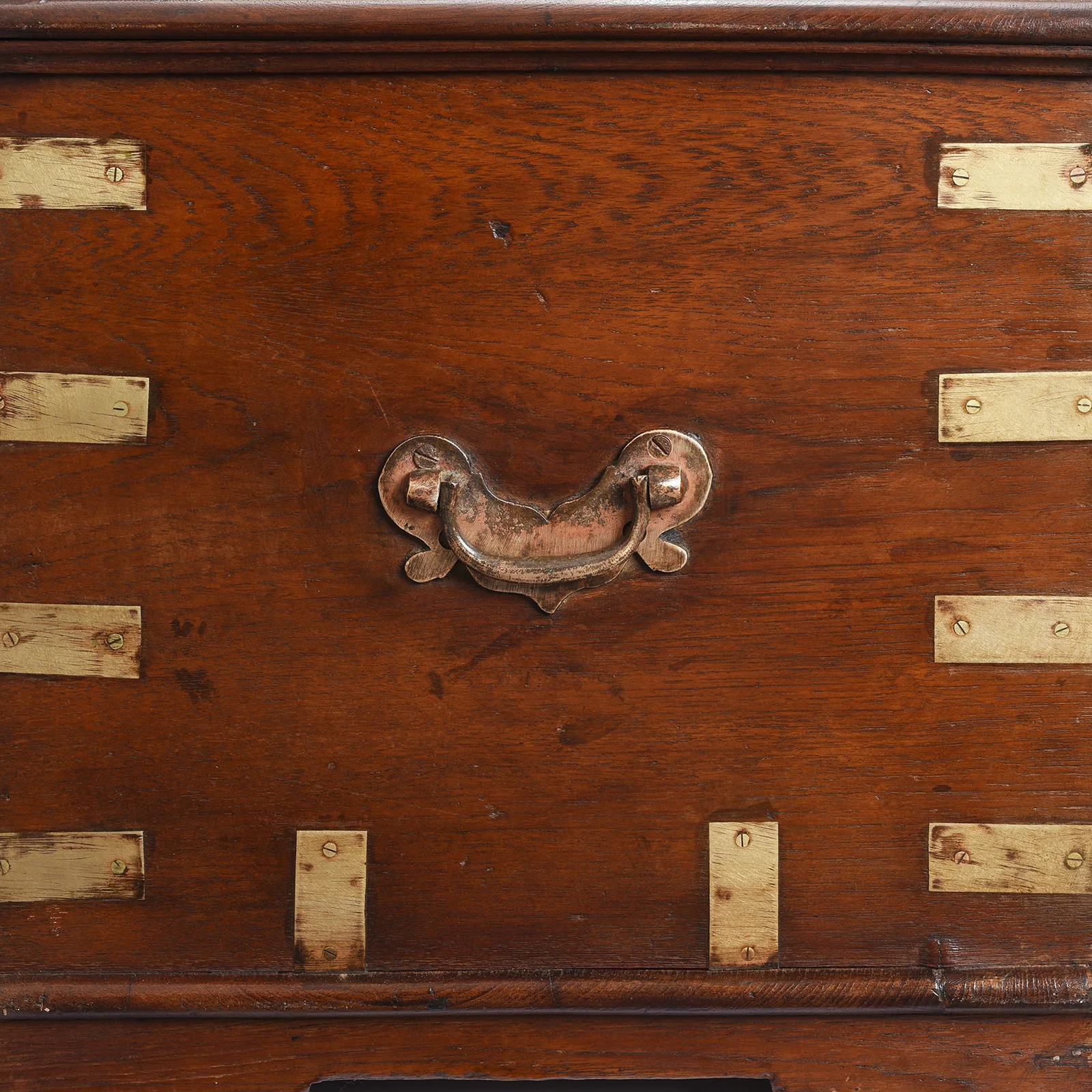 Brass Bound Teak Chest From Rajasthan - 19th Century - Image 8