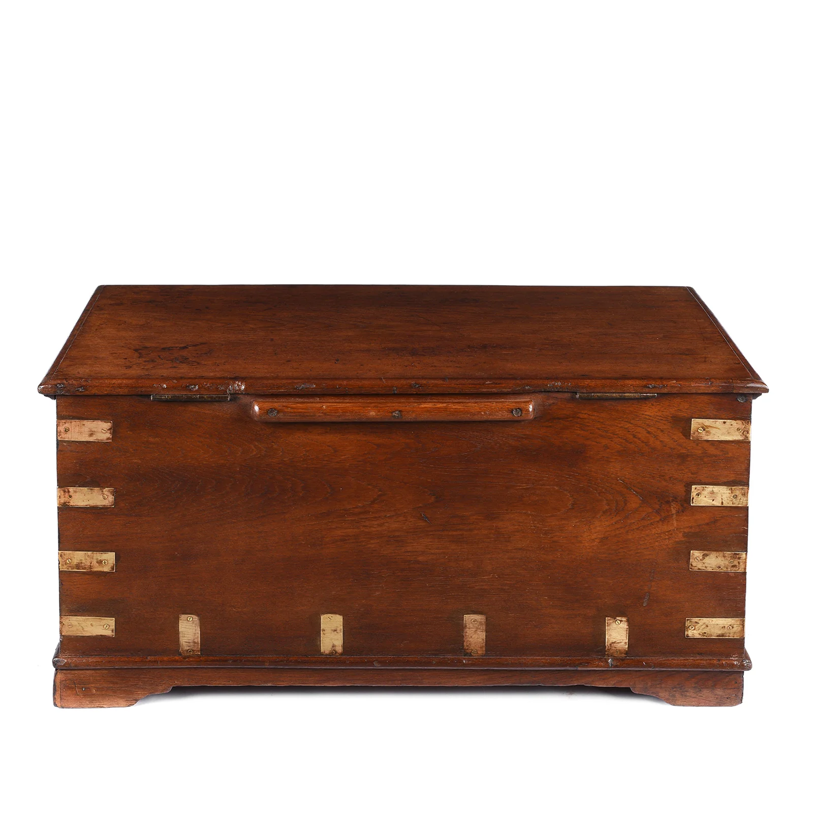 Brass Bound Teak Chest From Rajasthan - 19th Century - Image 9