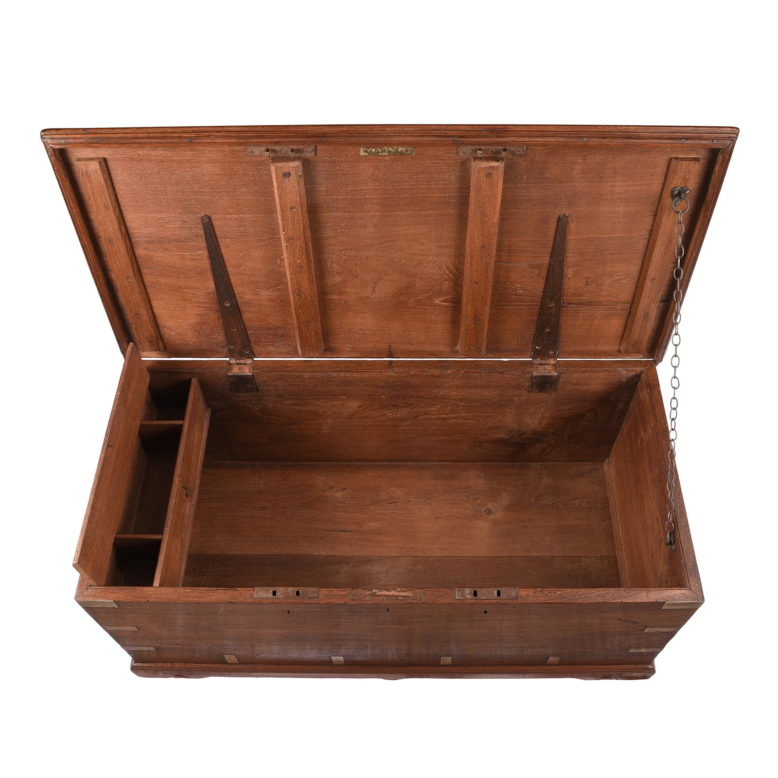 Brass Bound Teak Chest From Gujarat - 19th Century - Image 6
