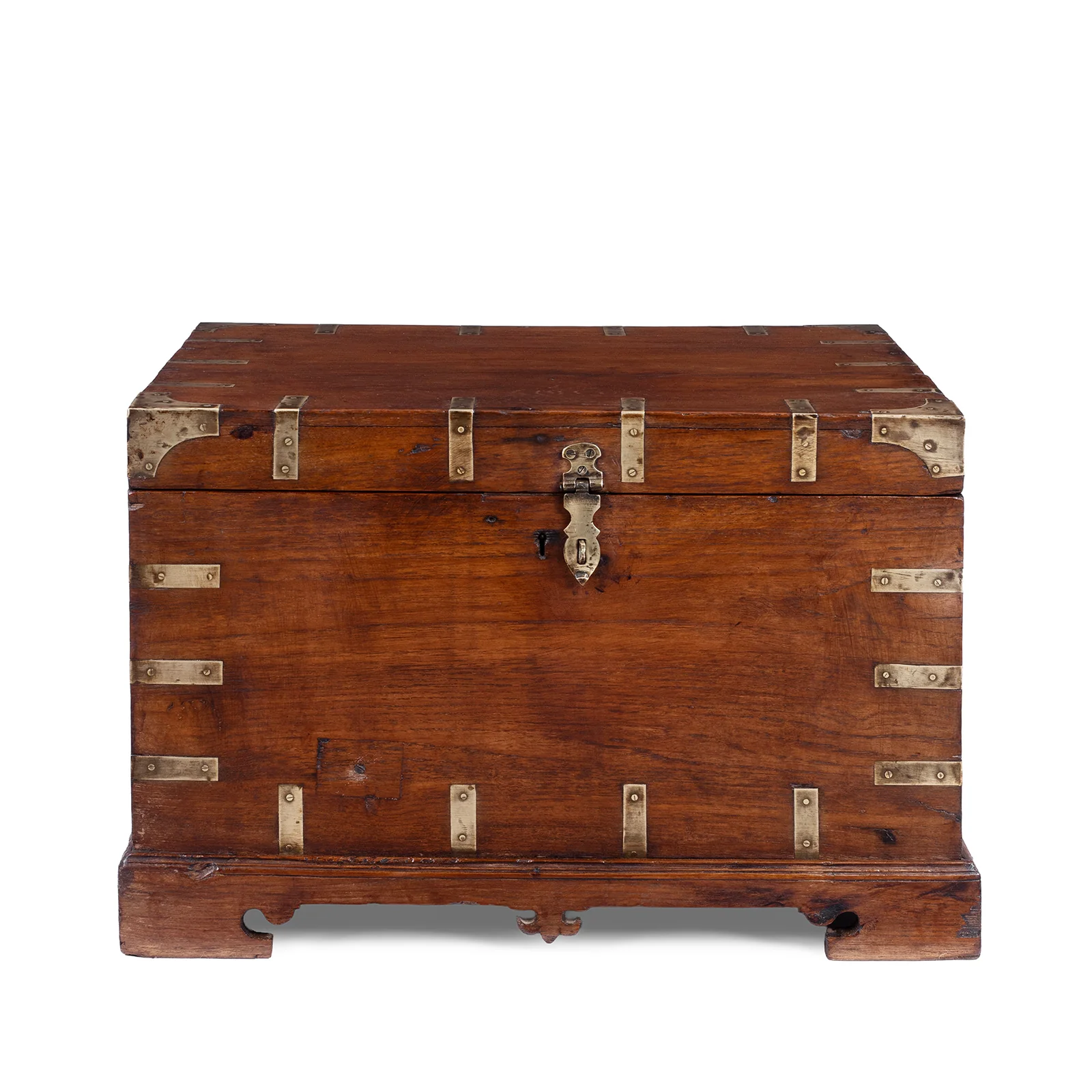 Brass Bound Teak Military Chest -19th Century