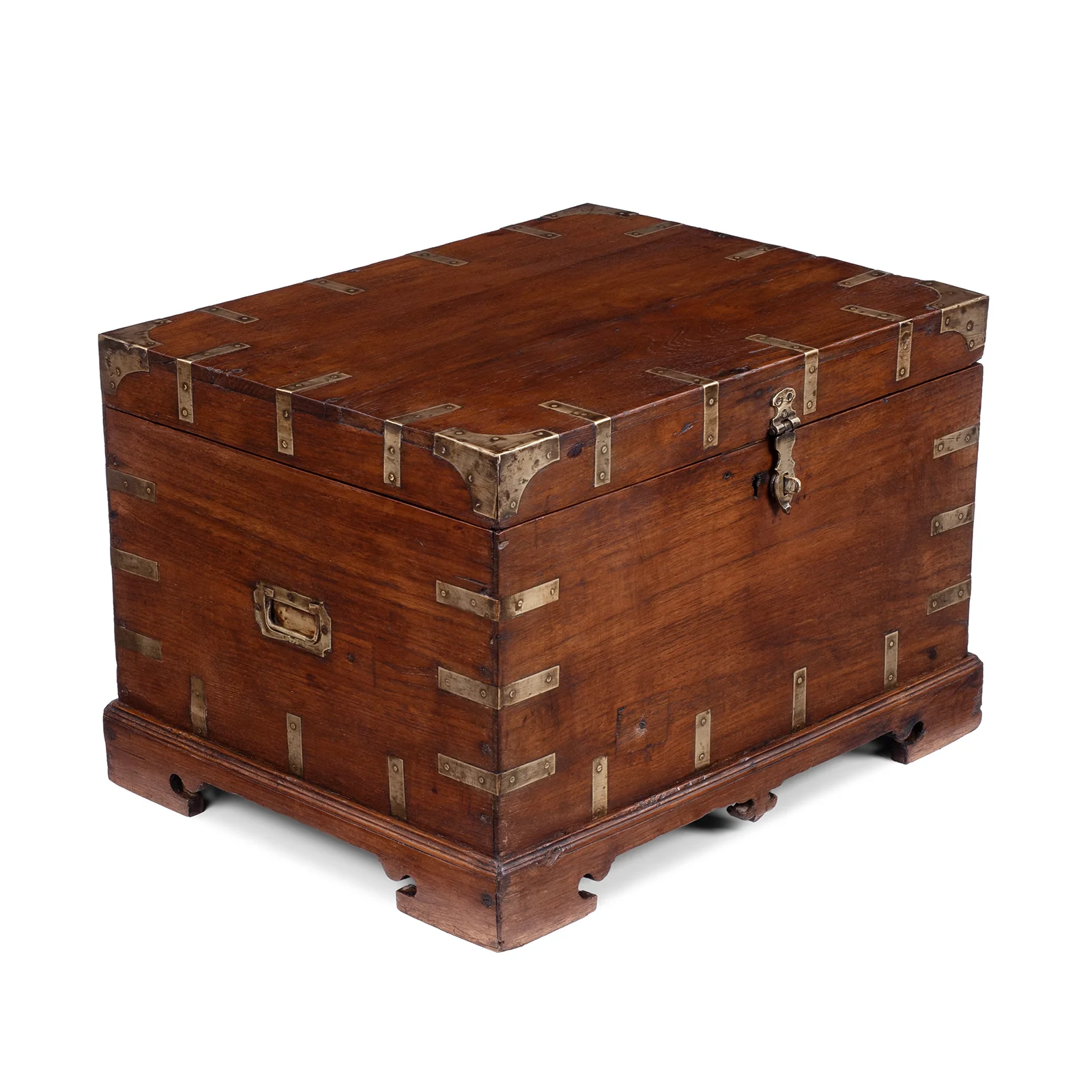 Brass Bound Teak Military Chest -19th Century - Image 4