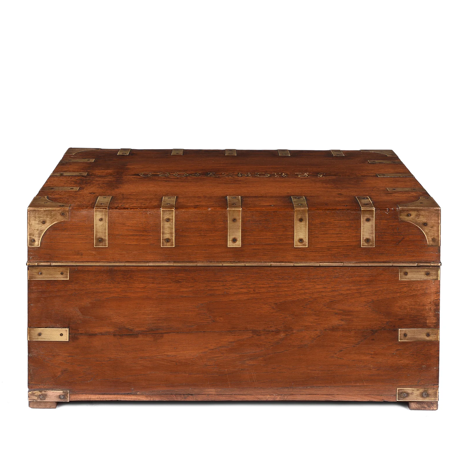 Brass Bound Military Chest Belonging to JR Honeyford -19th Century - Image 12