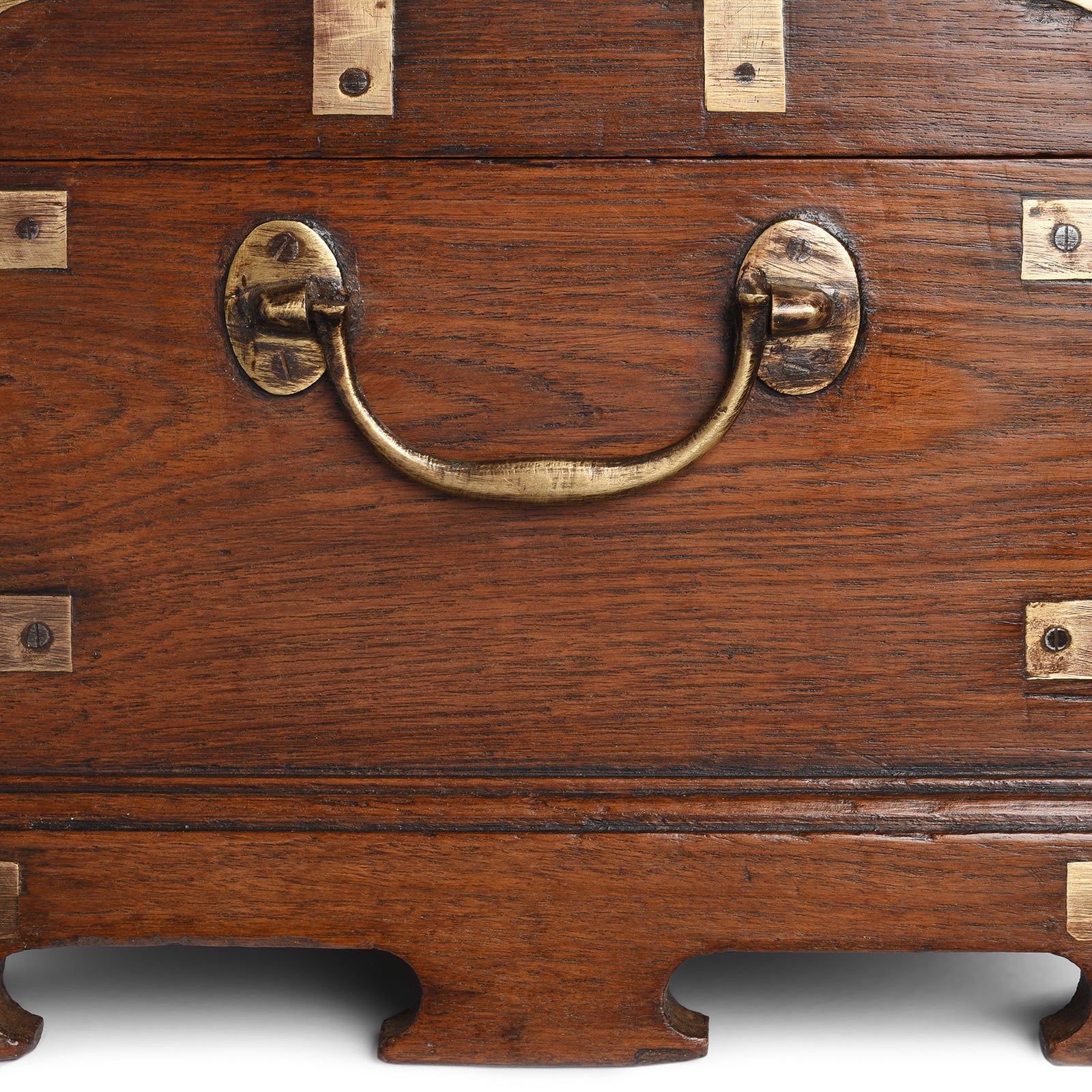 Brass Bound Teak Campaign Box From Rajasthan - 19th Century - Image 6