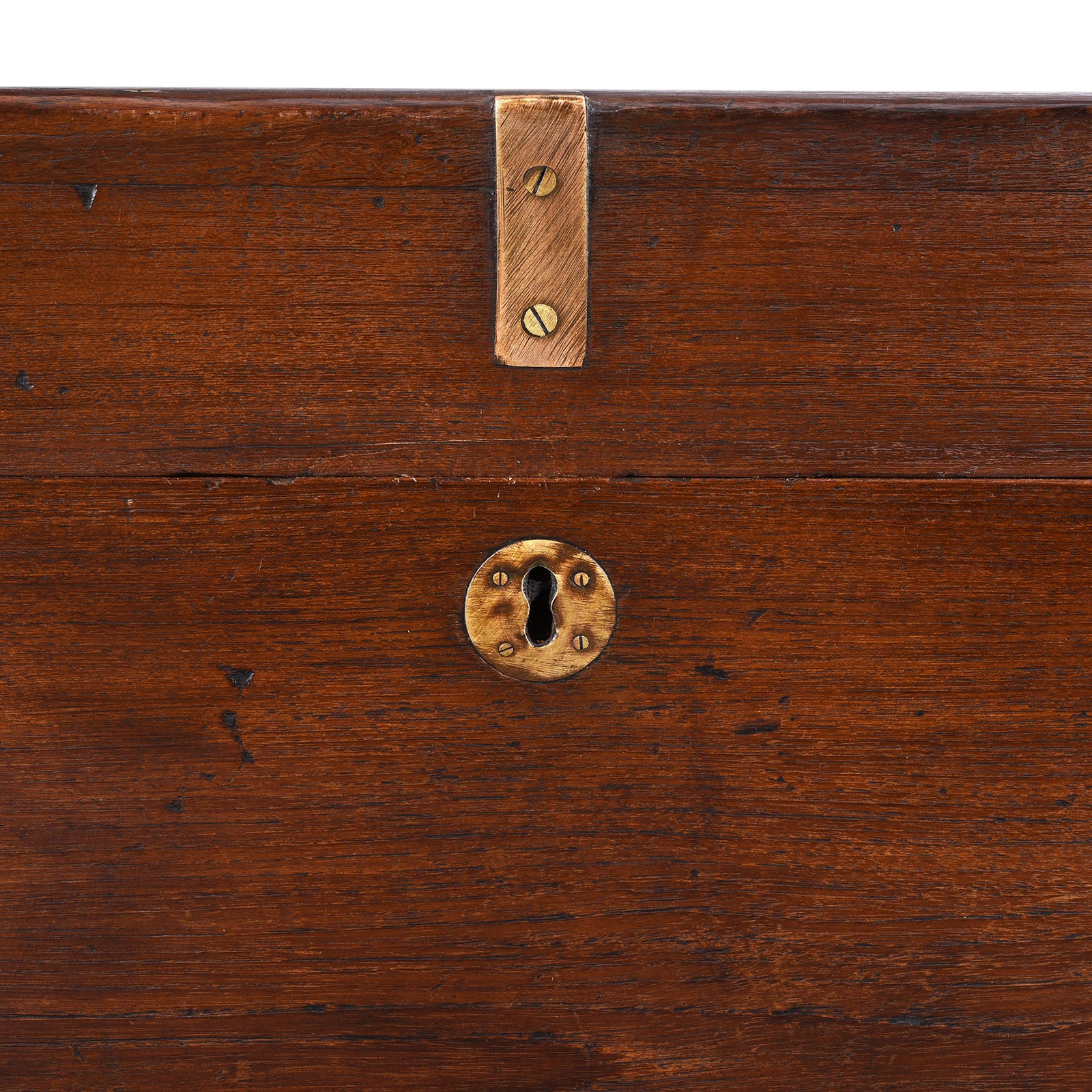Brass Bound Teak Military Chest From Rajasthan - 19th Century - Image 12
