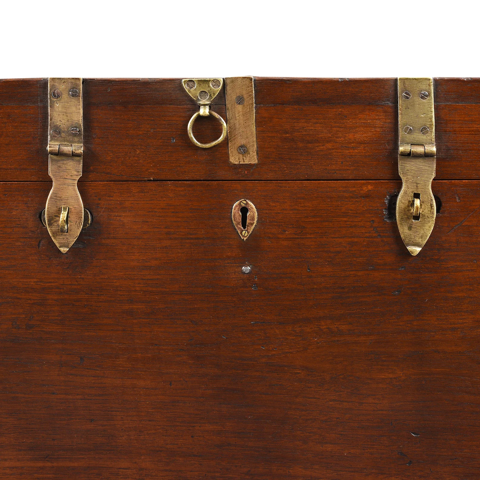 Brass Bound Teak Military Chest From Burma - 19th Century - Image 3