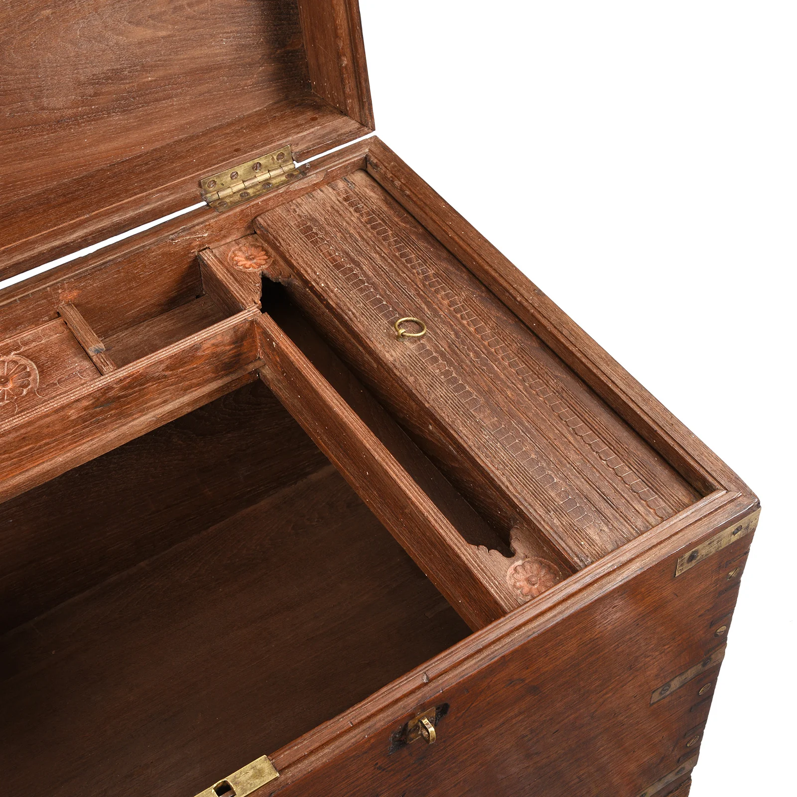 Brass Bound Teak Military Chest From Burma - 19th Century - Image 9