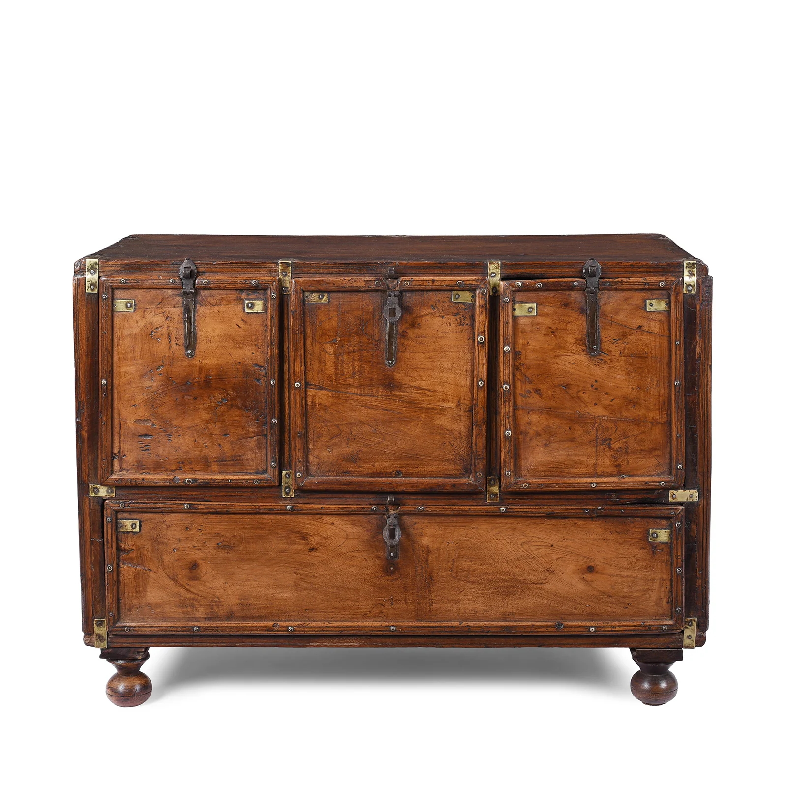 Brass Bound Teak Military Chest Of Drawers - 18th Century - Image 3