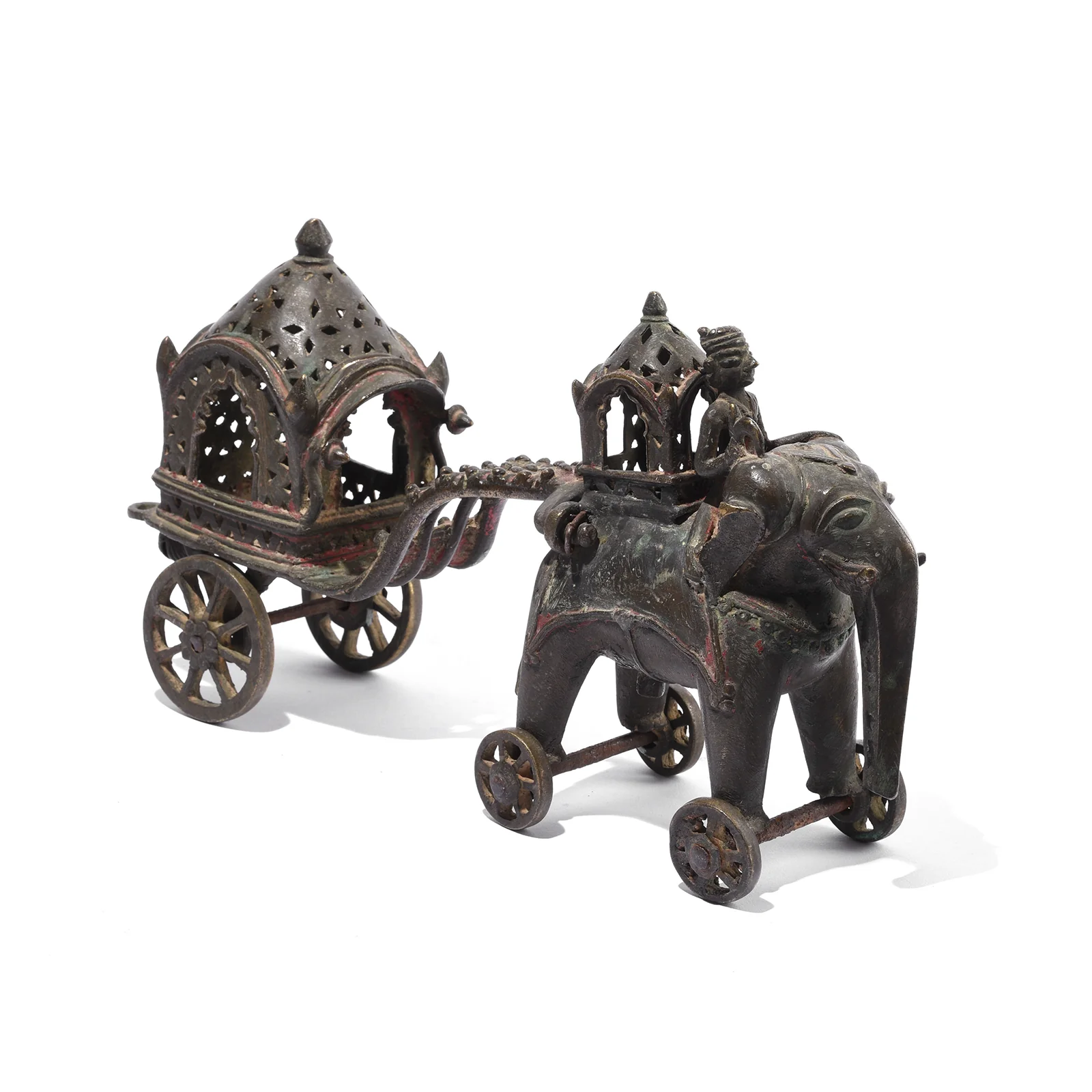 Brass Elephant Chariot Temple Toy From Andhra Pradesh - Late 19th Century