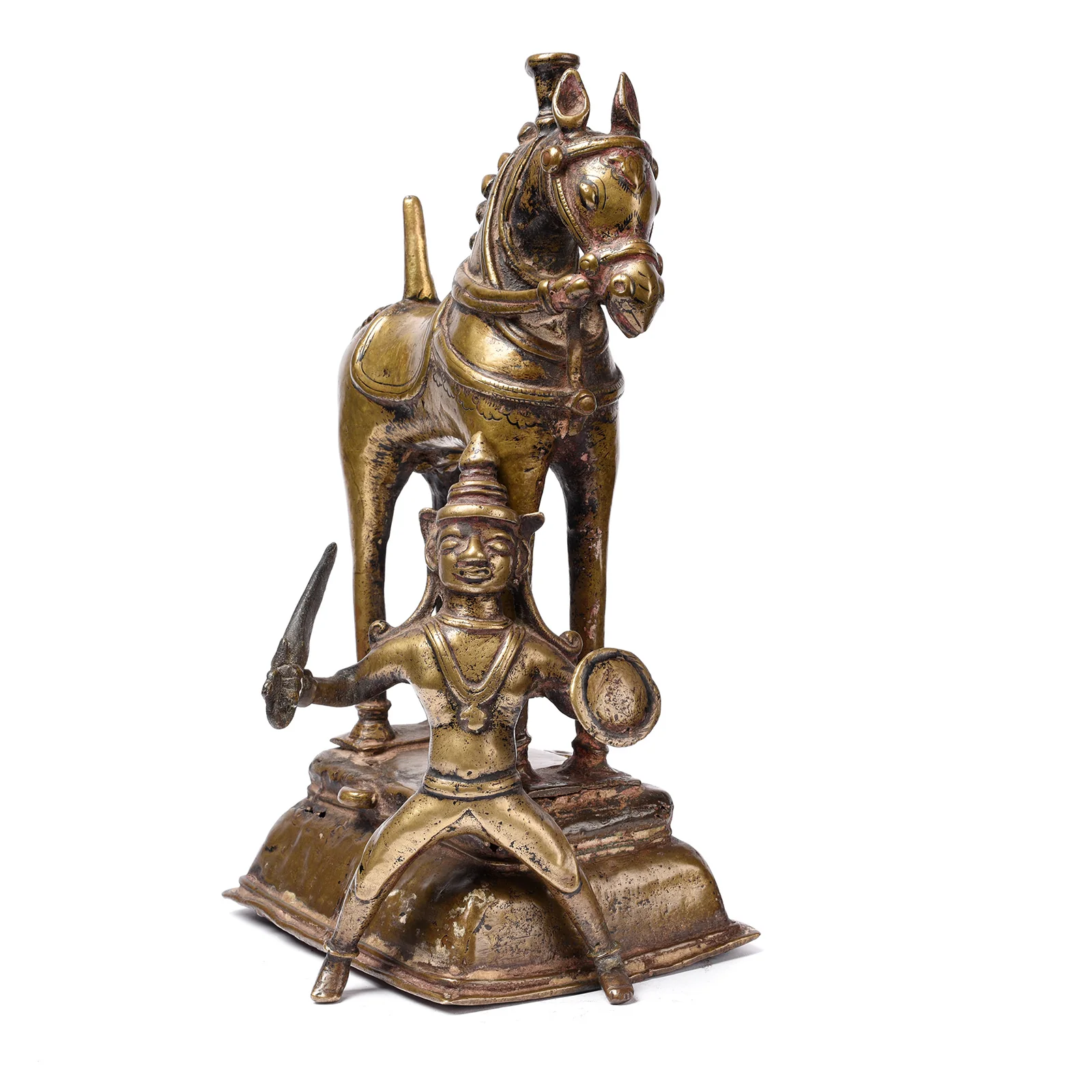 Brass Khandoba & Horse From Maharashtra - 18th Century - Image 2