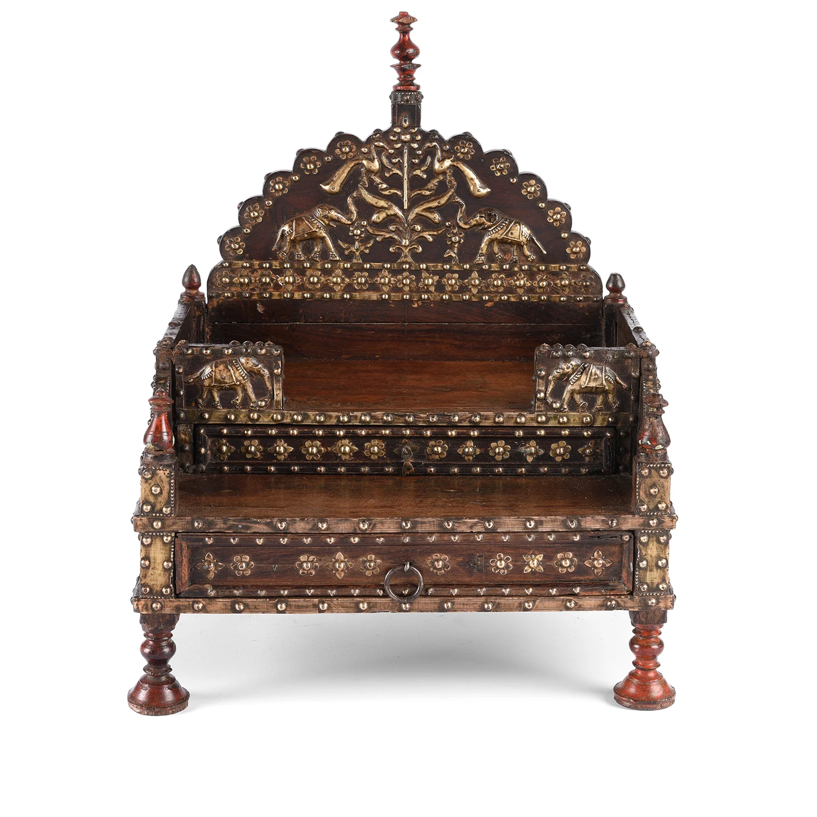 Brass & Rosewood Singhasan From Rann of Kutch  - 19th Century - Image 3