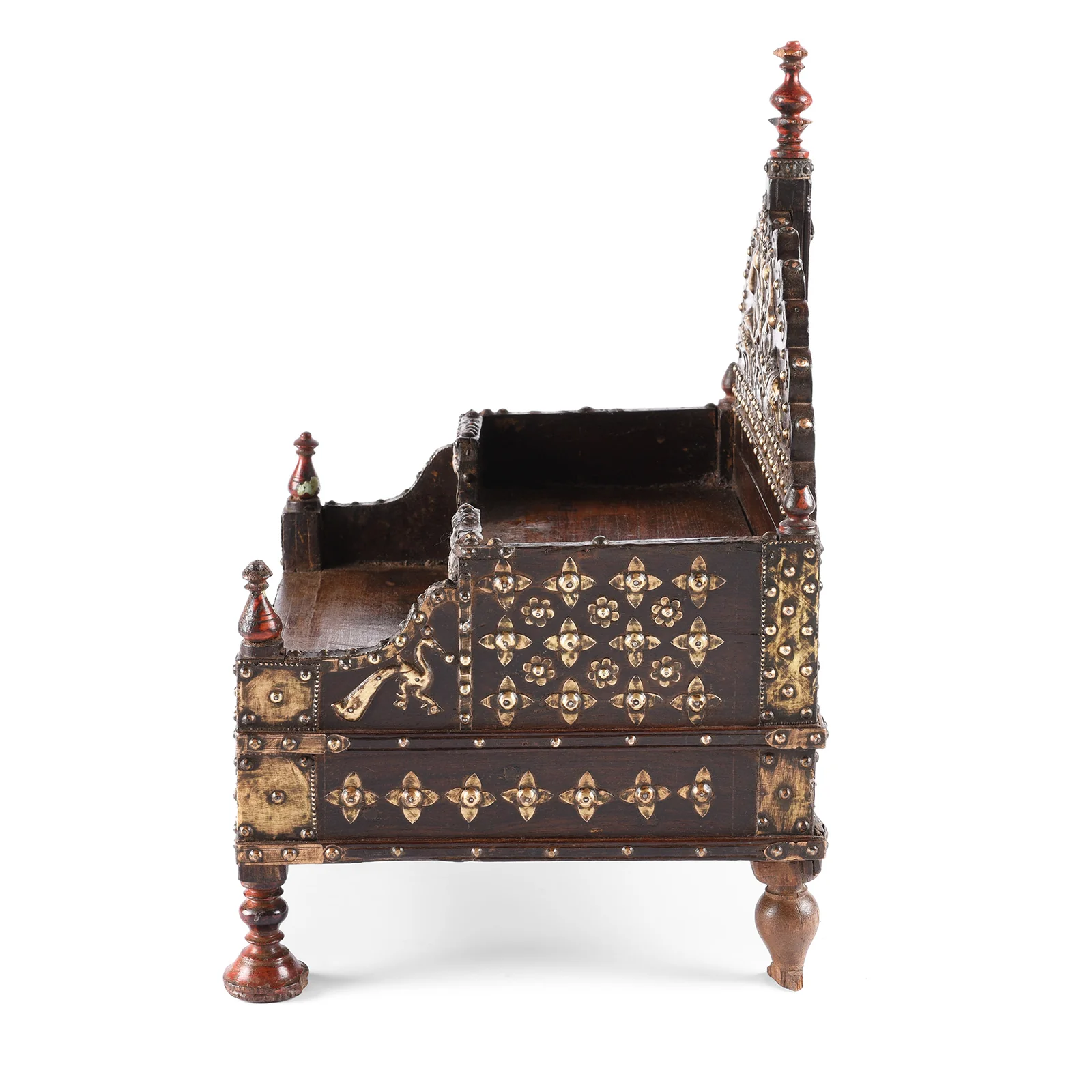 Brass & Rosewood Singhasan From Rann of Kutch  - 19th Century - Image 4