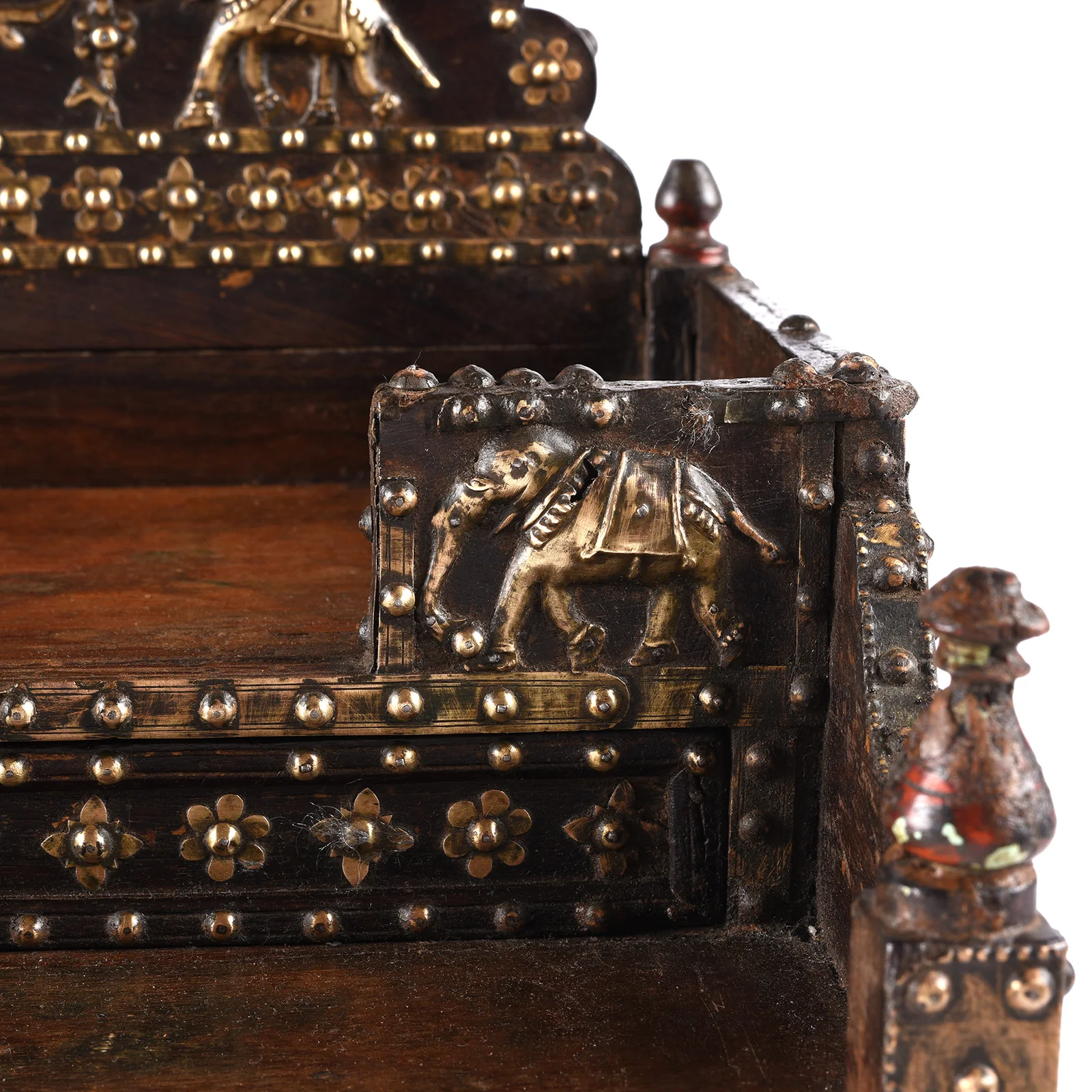 Brass & Rosewood Singhasan From Rann of Kutch  - 19th Century - Image 7