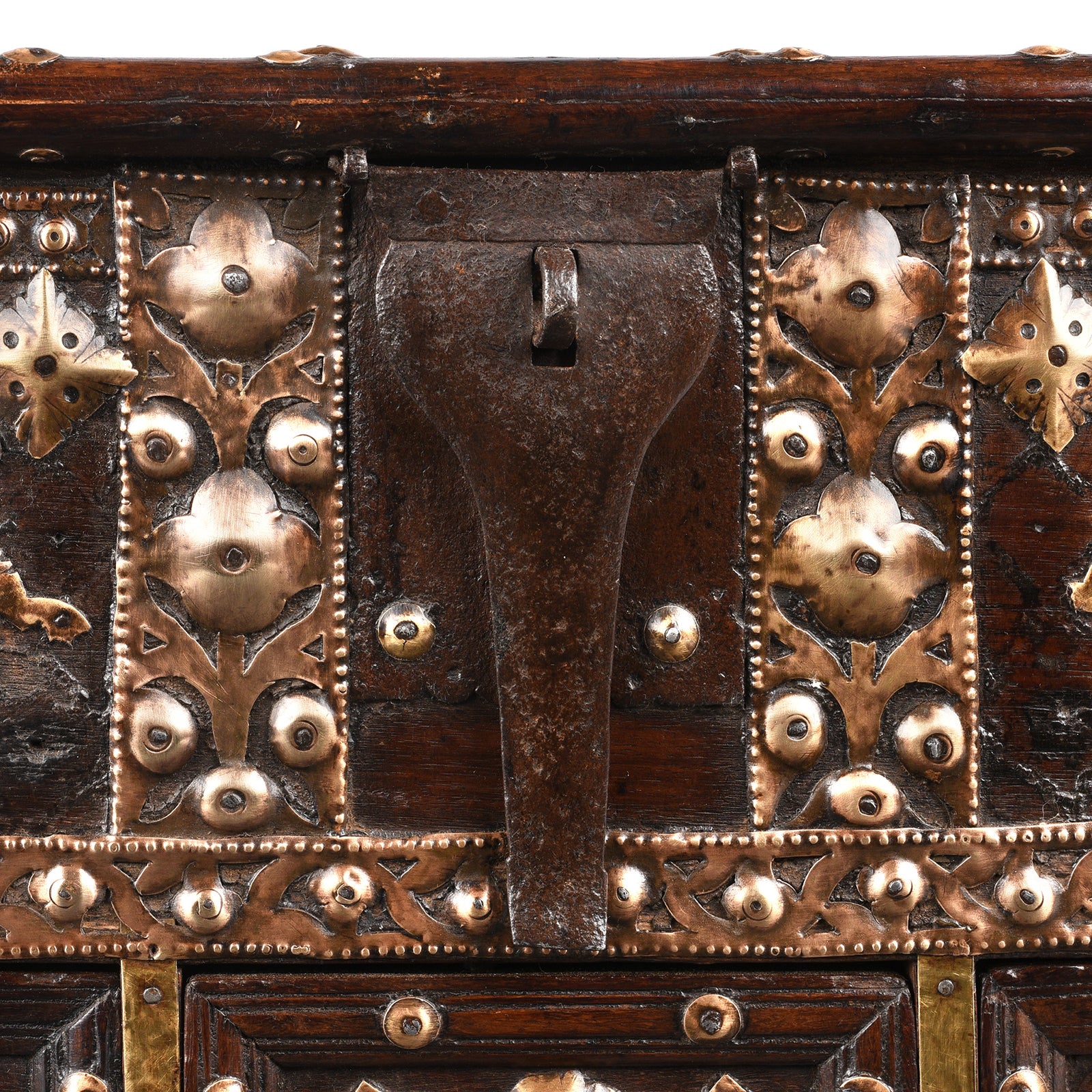 Brass Studded Rosewood Peacock Box From Saurashtra - 19th Century - Image 7