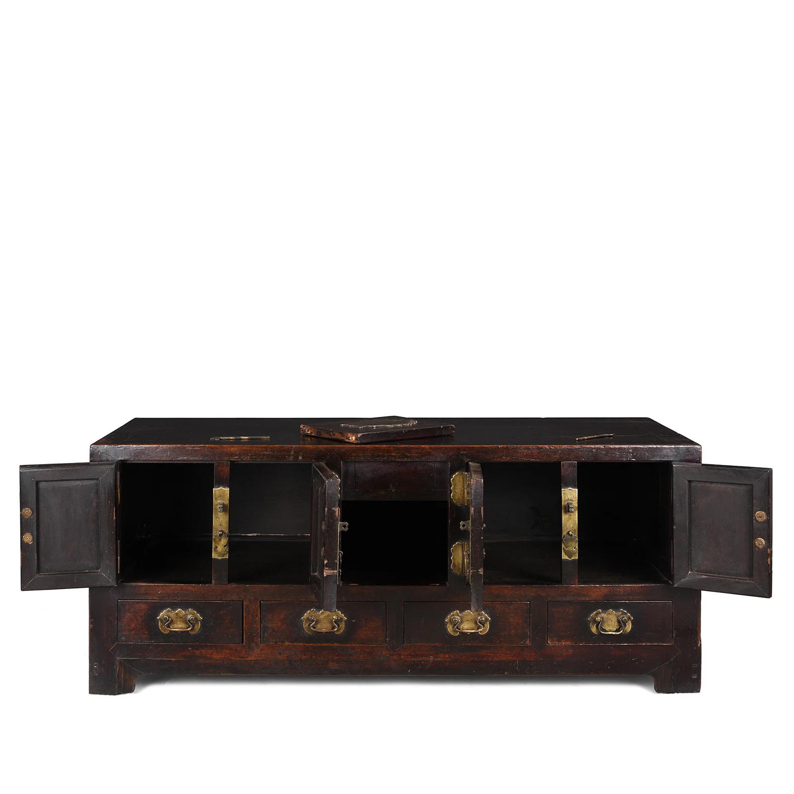 Burgundy Lacquer Kang Table From Tianjin - 19th Century - Image 2