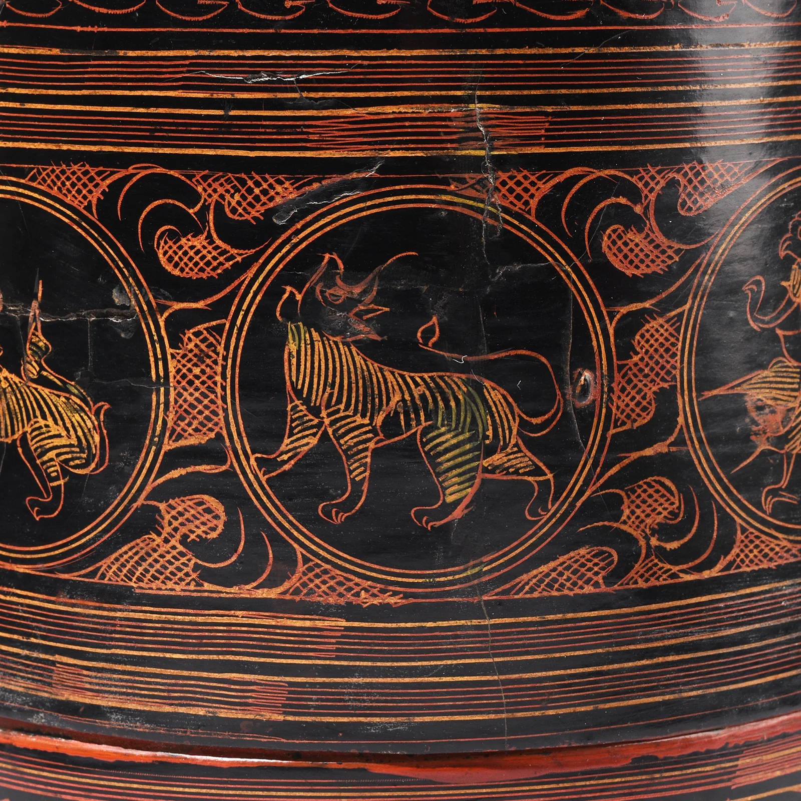 Burmese Black Lacquered Betel Box - Ca 1920 - Image 6