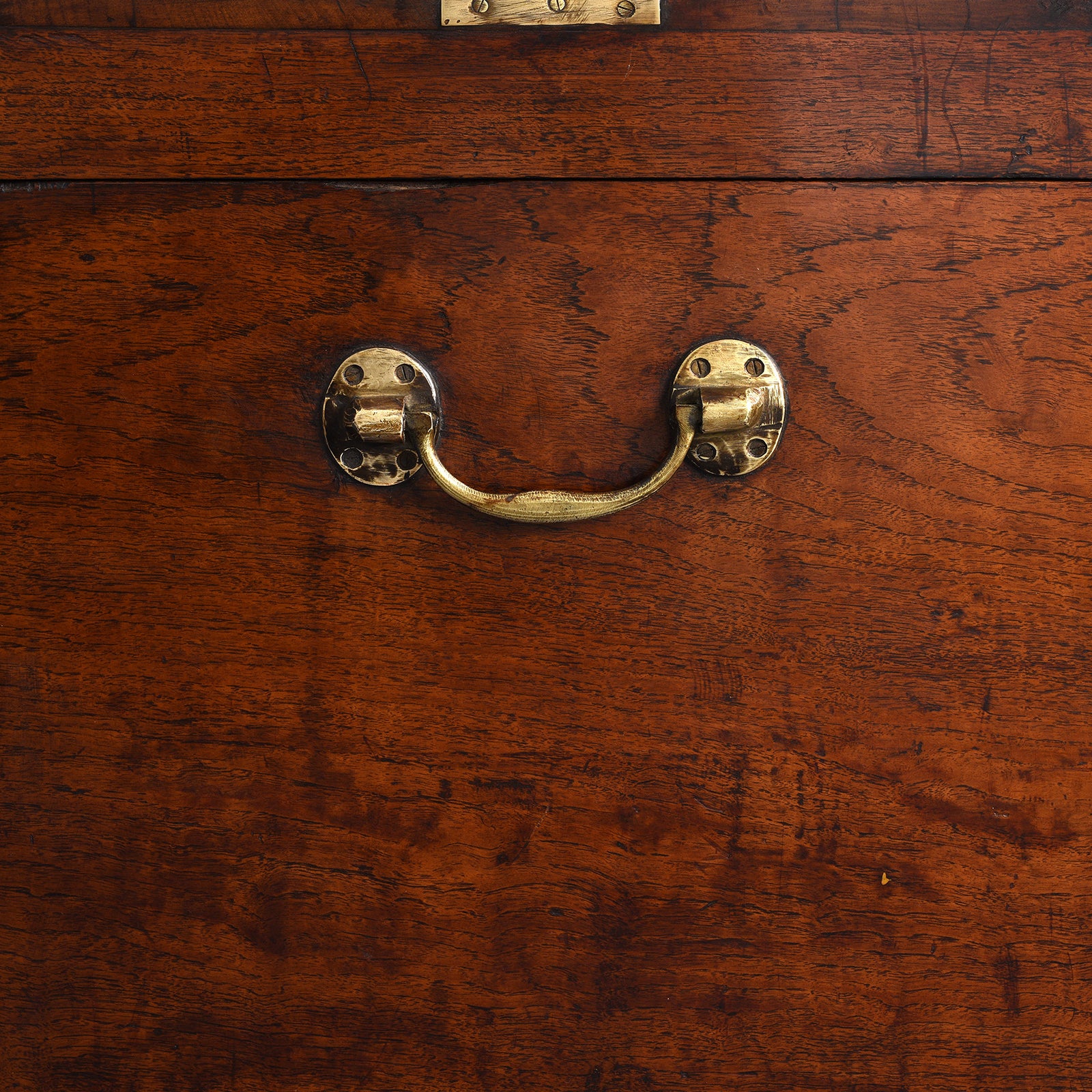 Brass Bound Burmese Teak Military Chest - 19th Century - Image 11