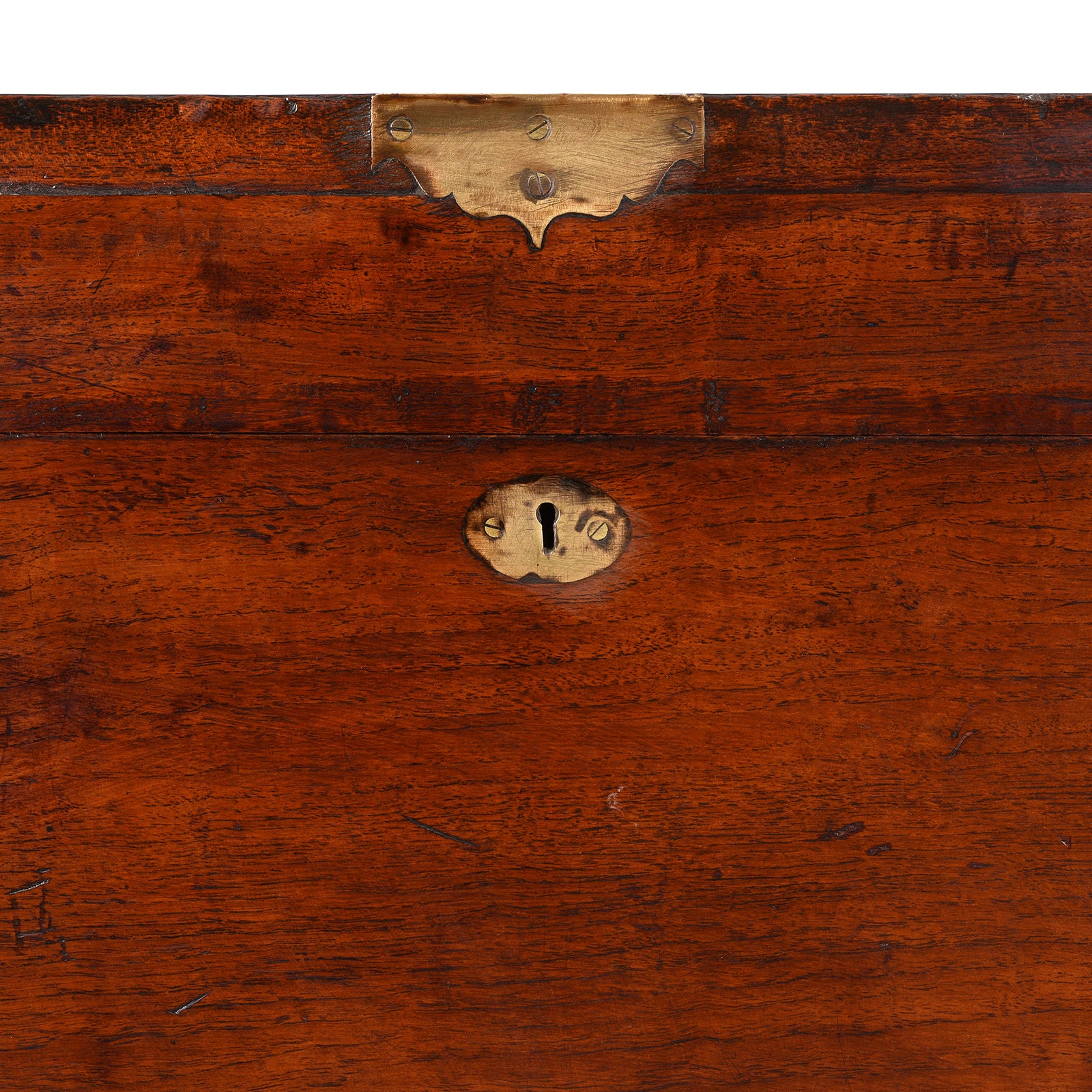 Brass Bound Burmese Teak Military Chest - 19th Century - Image 14