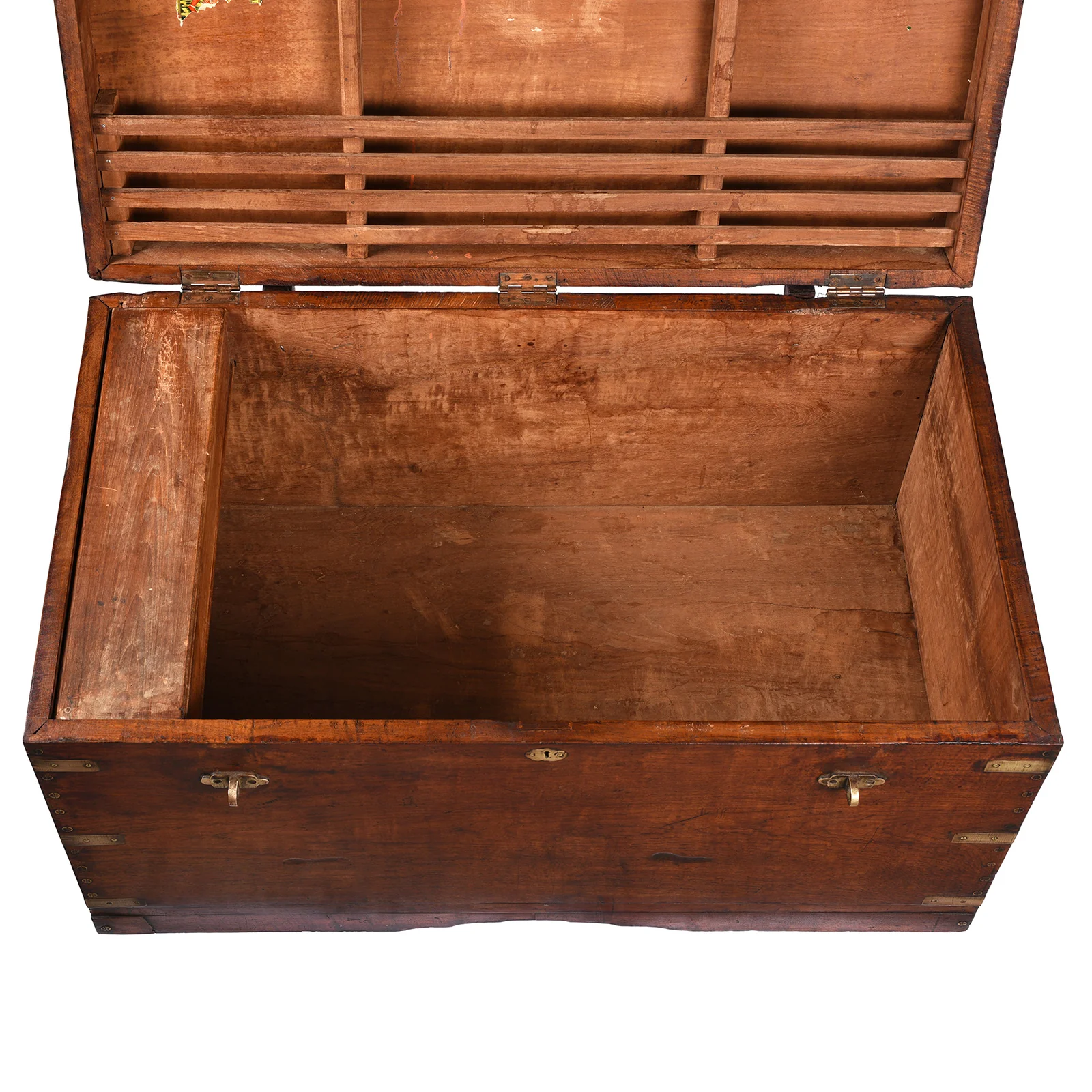 Brass Bound Burmese Teak Military Chest - 19th Century - Image 3