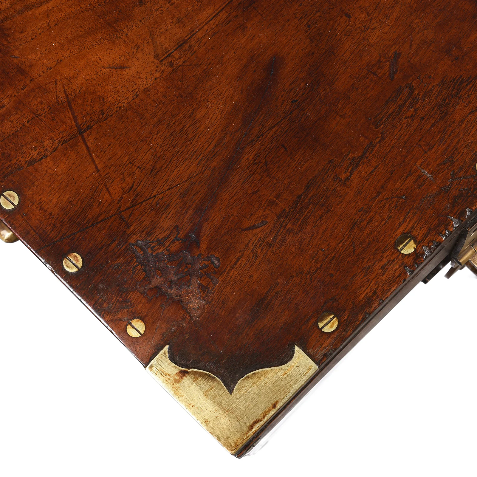 Brass Bound Burmese Teak Military Chest - 19th Century - Image 8