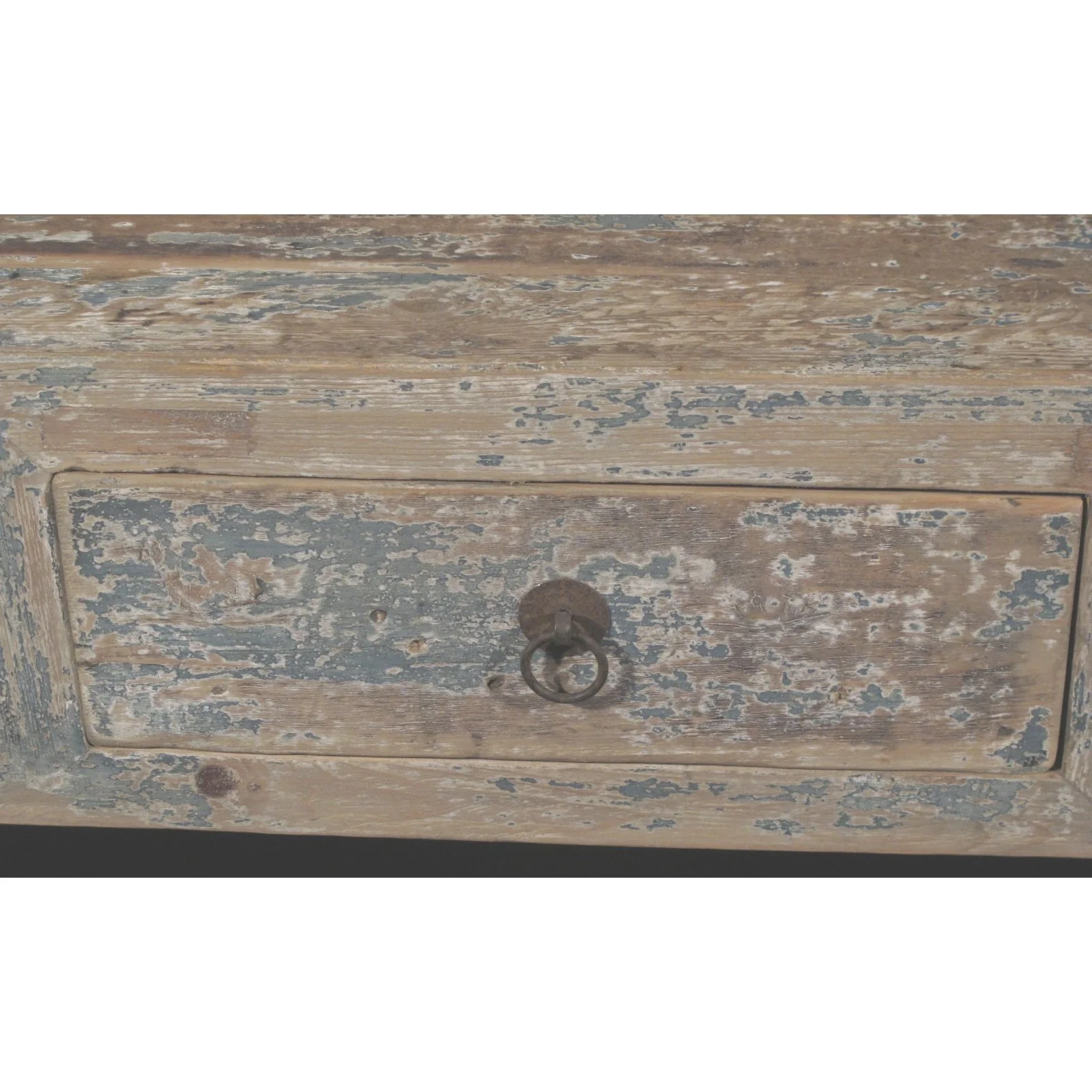 3 Drawer Altar Table Old Blue  Painted Pine - Image 4