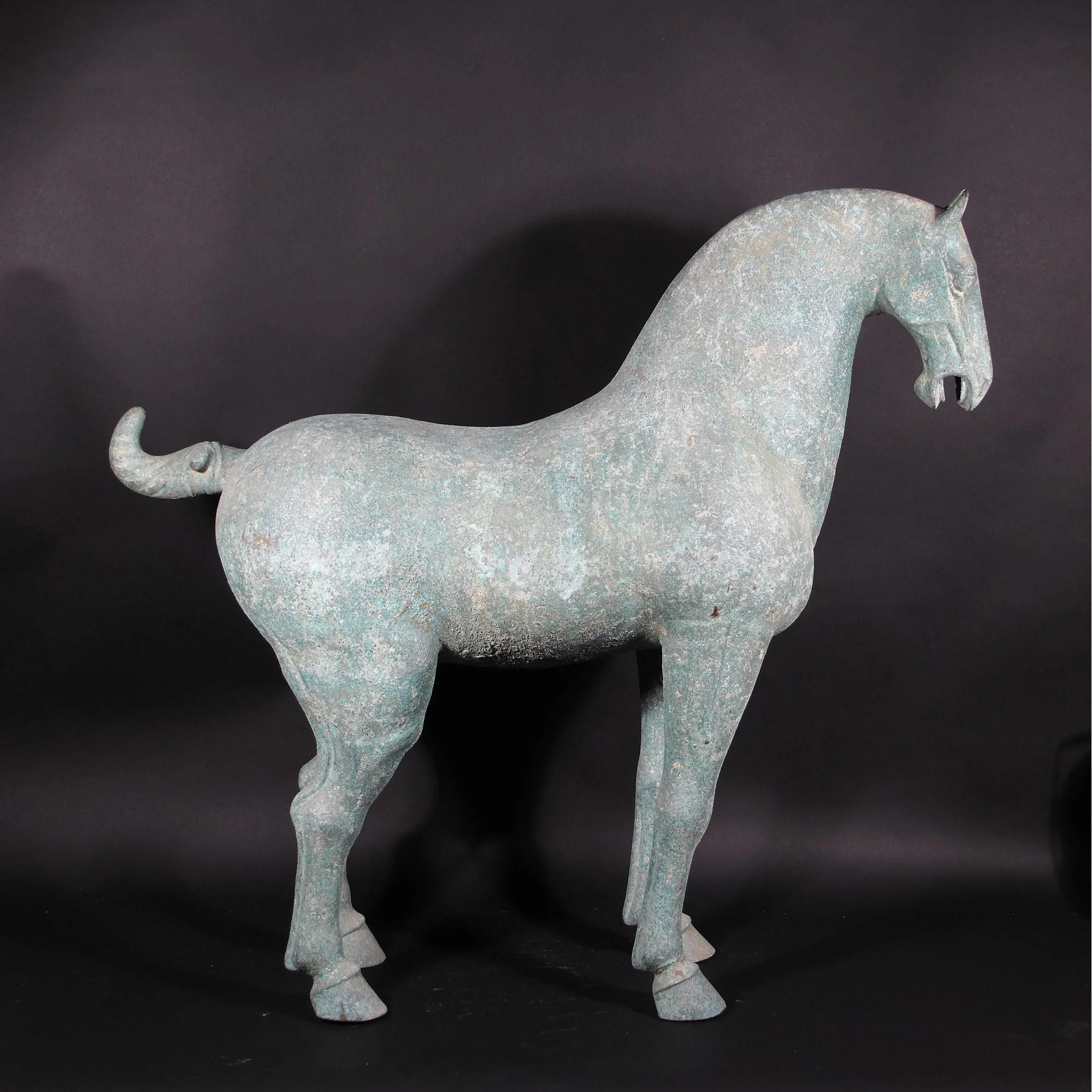 Verdigris Bronze Tang Horse Statue - Image 2