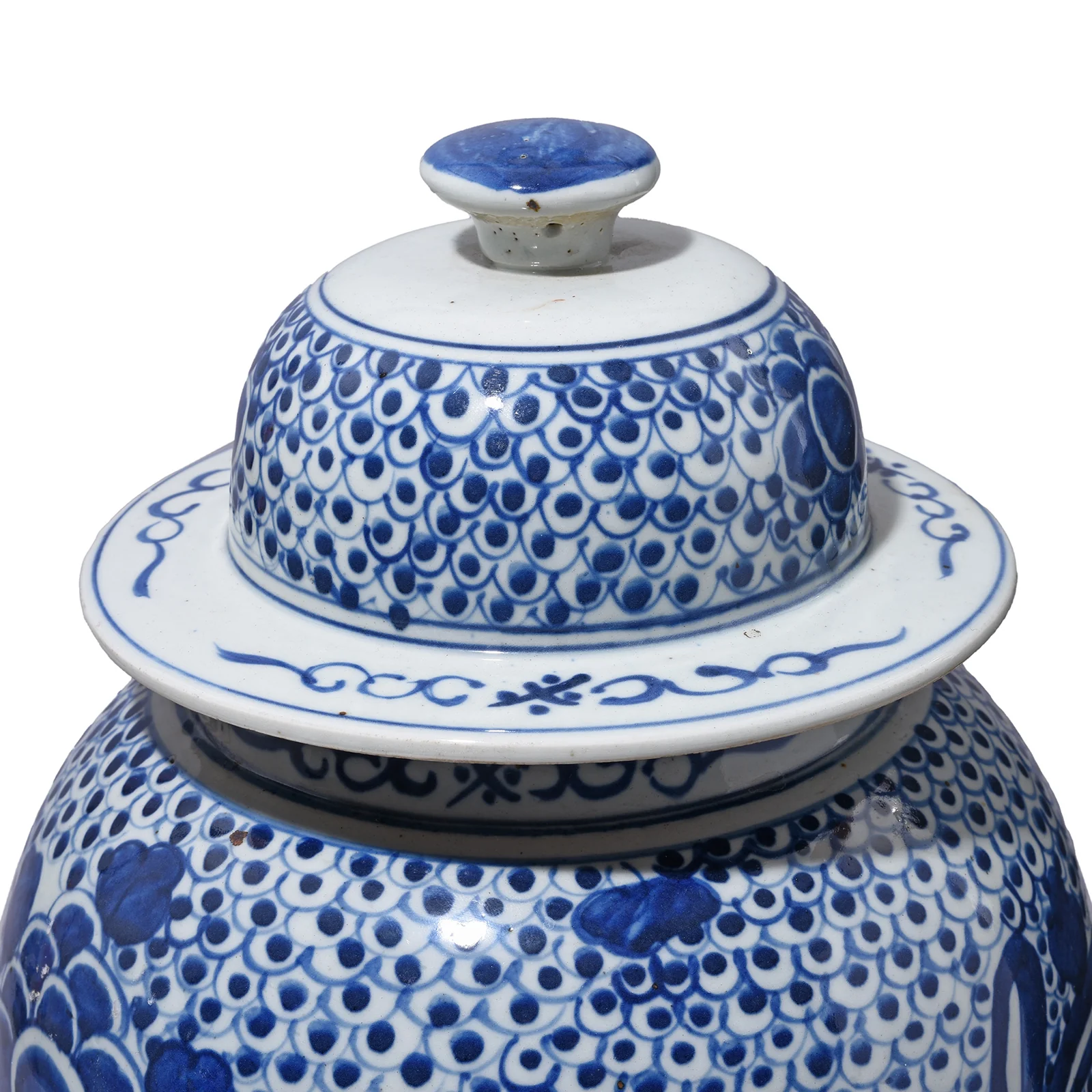Porcelain Vase With Blue & White Glaze - Image 3