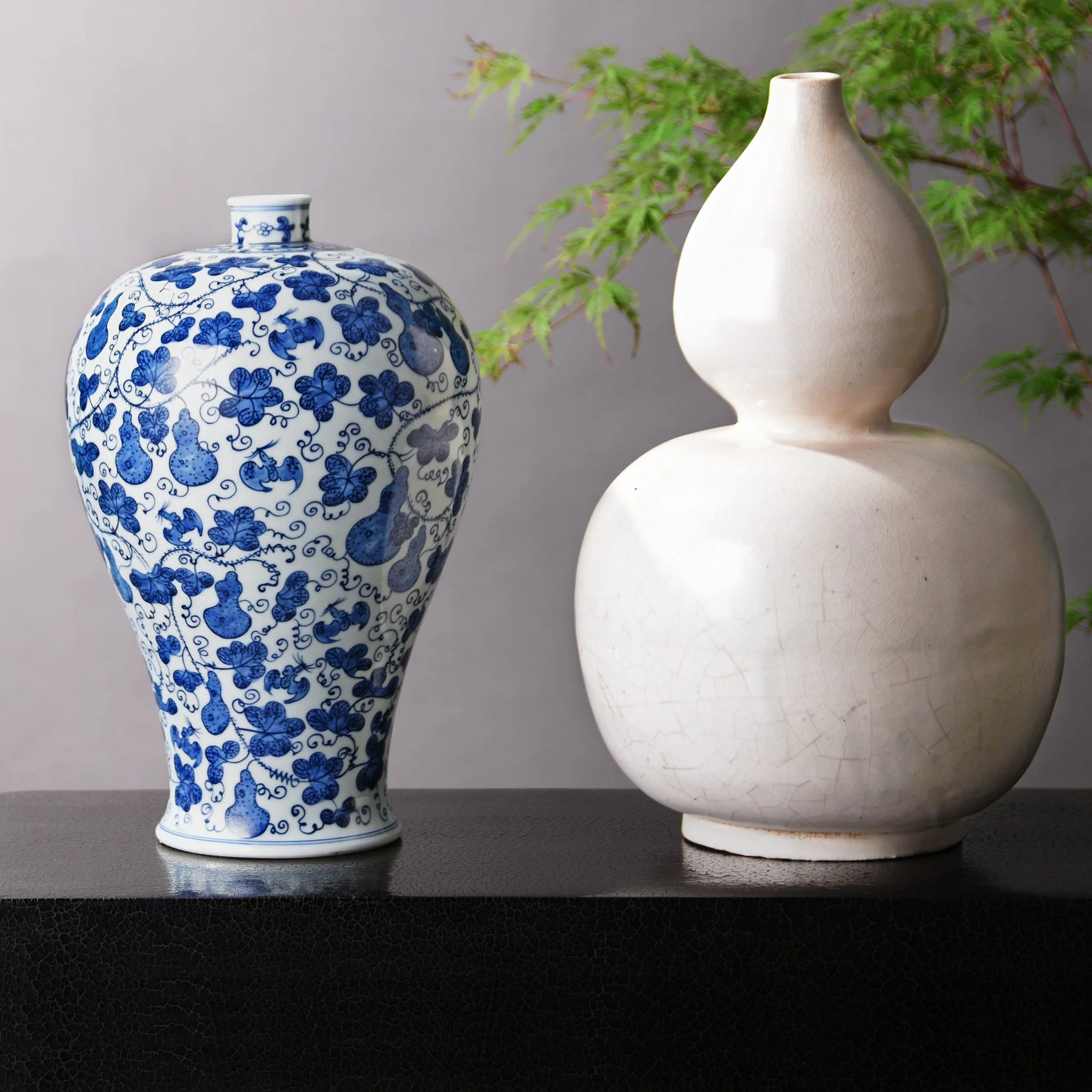 Porcelain Meiping Vase - Blue & White With Gourd Design - Image 2