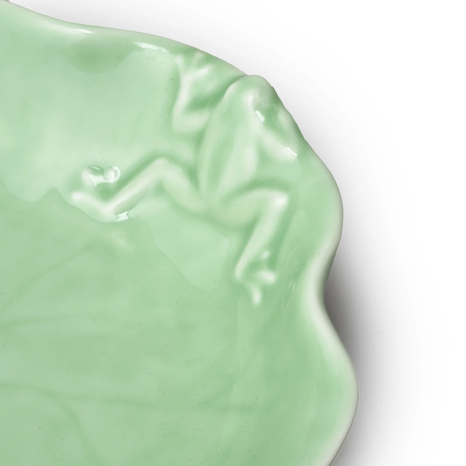 Porcelain Bowl With Frog Design - Celadon Glaze - Image 4