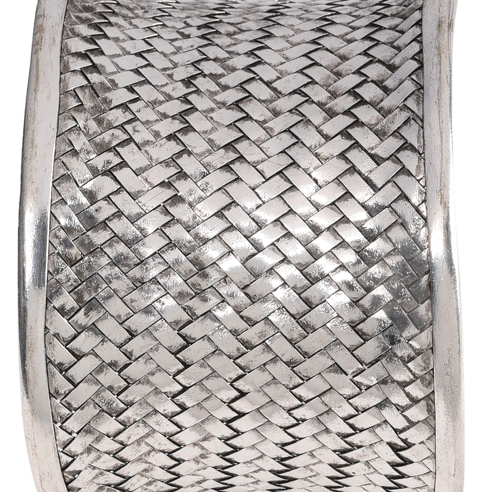 Miao White Metal Cuff - Woven - Image 3