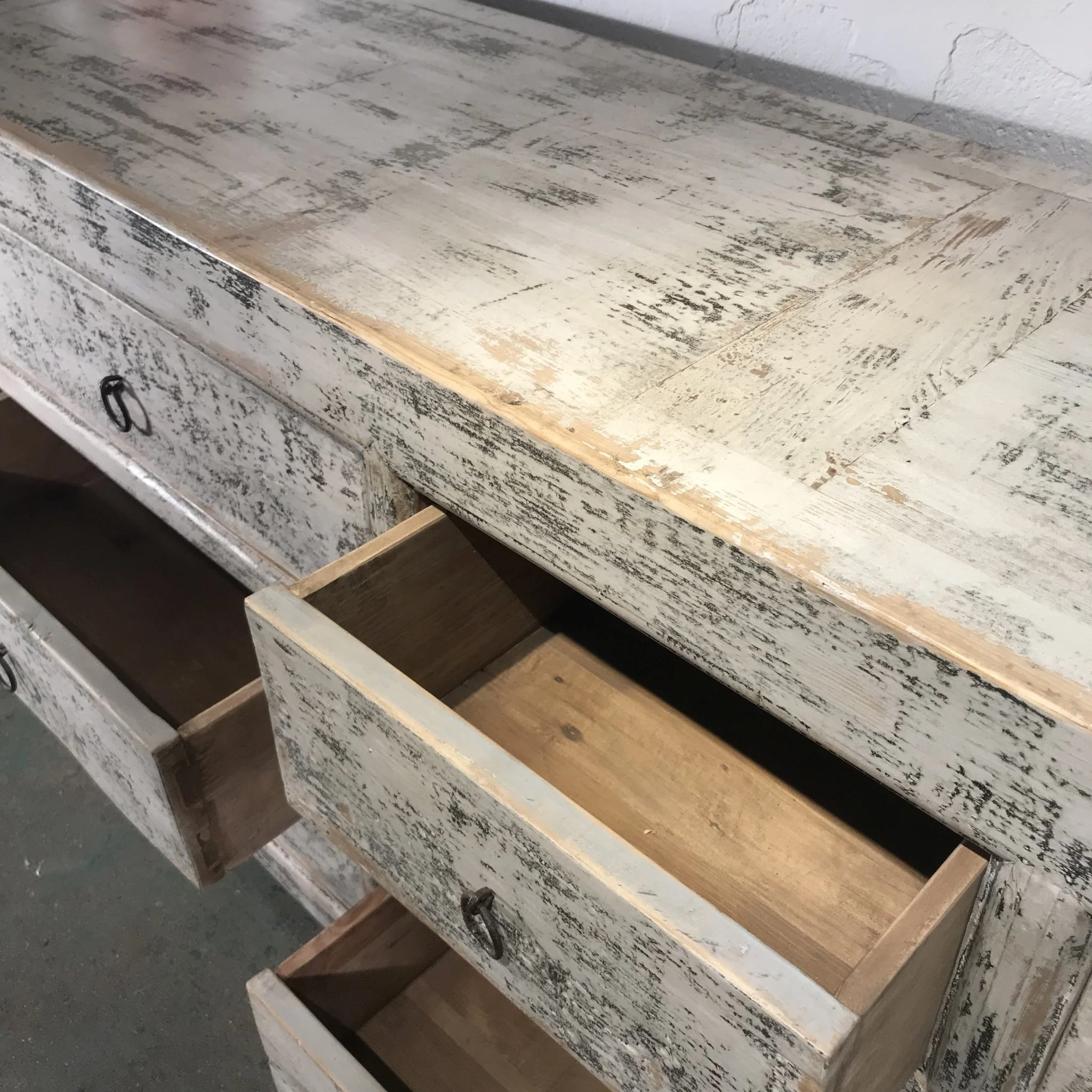 Painted 9 Drawer Sideboard From Mongolia Made From Reclaimed Wood - Image 5