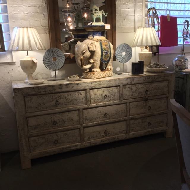 Painted 9 Drawer Sideboard From Mongolia Made From Reclaimed Wood - Image 6