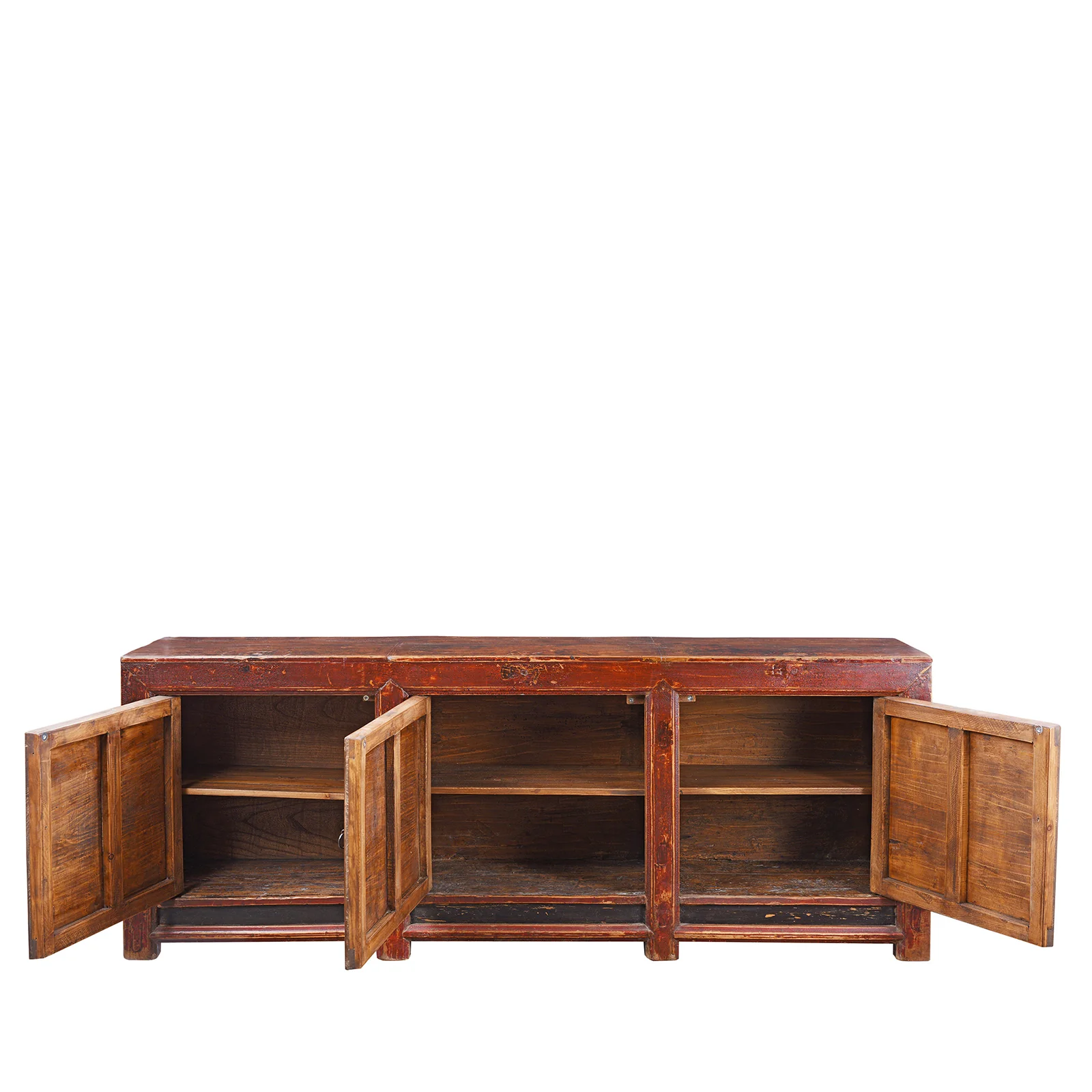 3 Door Painted Sideboard From Mongolia - 19th Century - Image 4