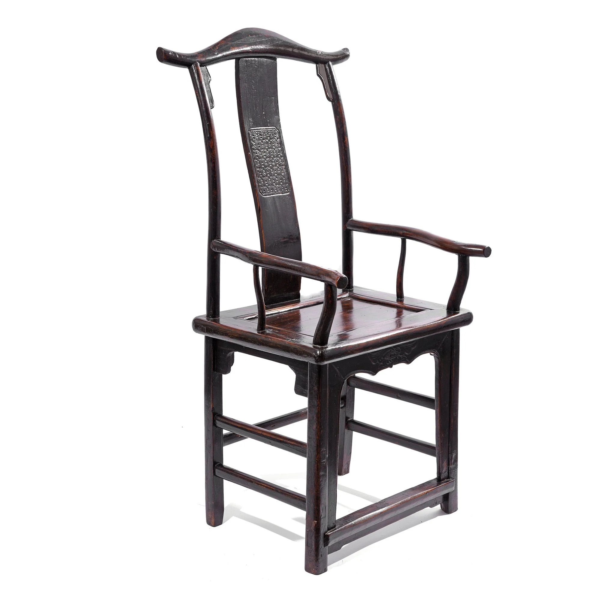 Elm Chinese Officials Hat Chair - 19thC - Image 3