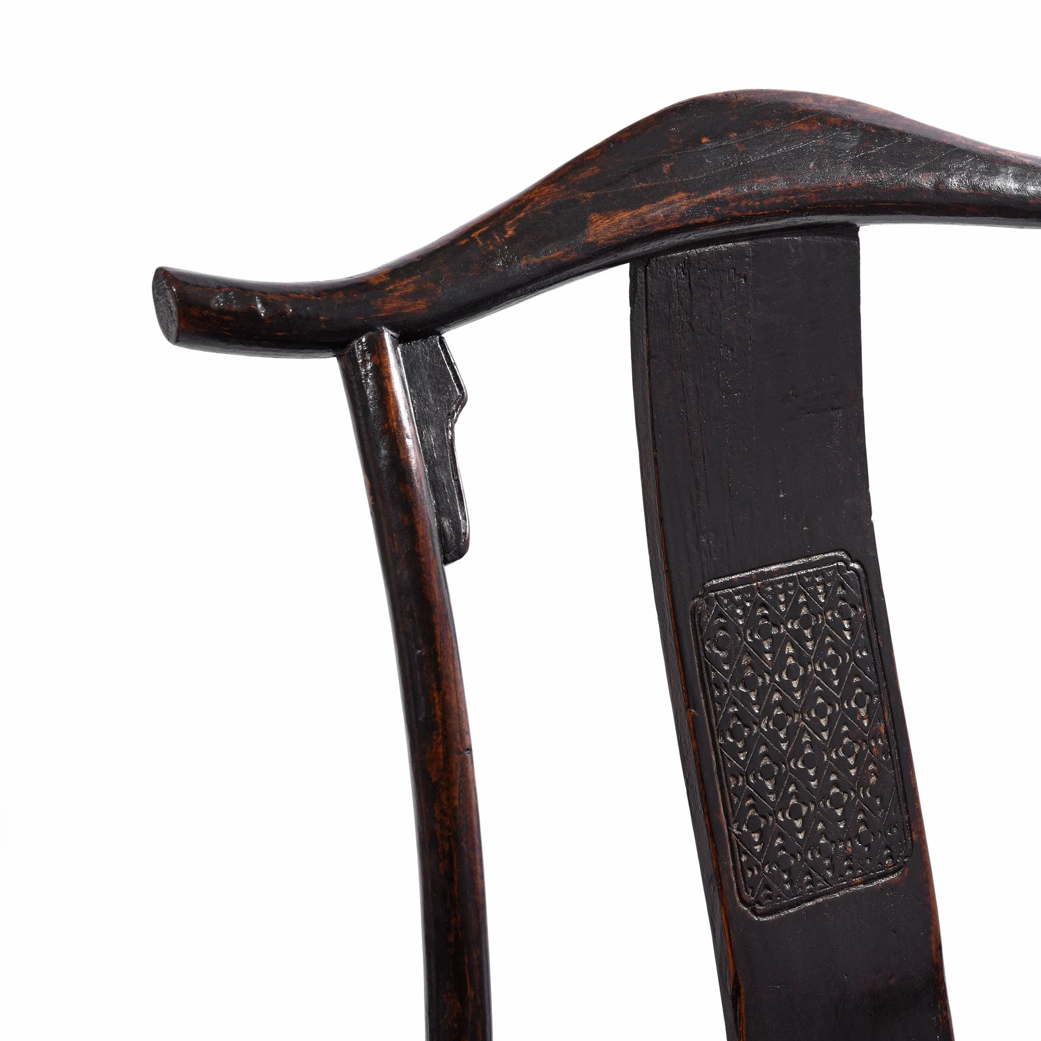 Elm Chinese Officials Hat Chair - 19thC - Image 5