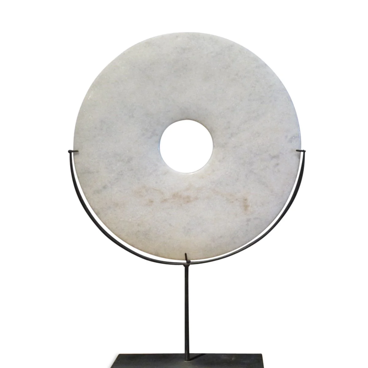 Polished Marble Bi on Iron Stand