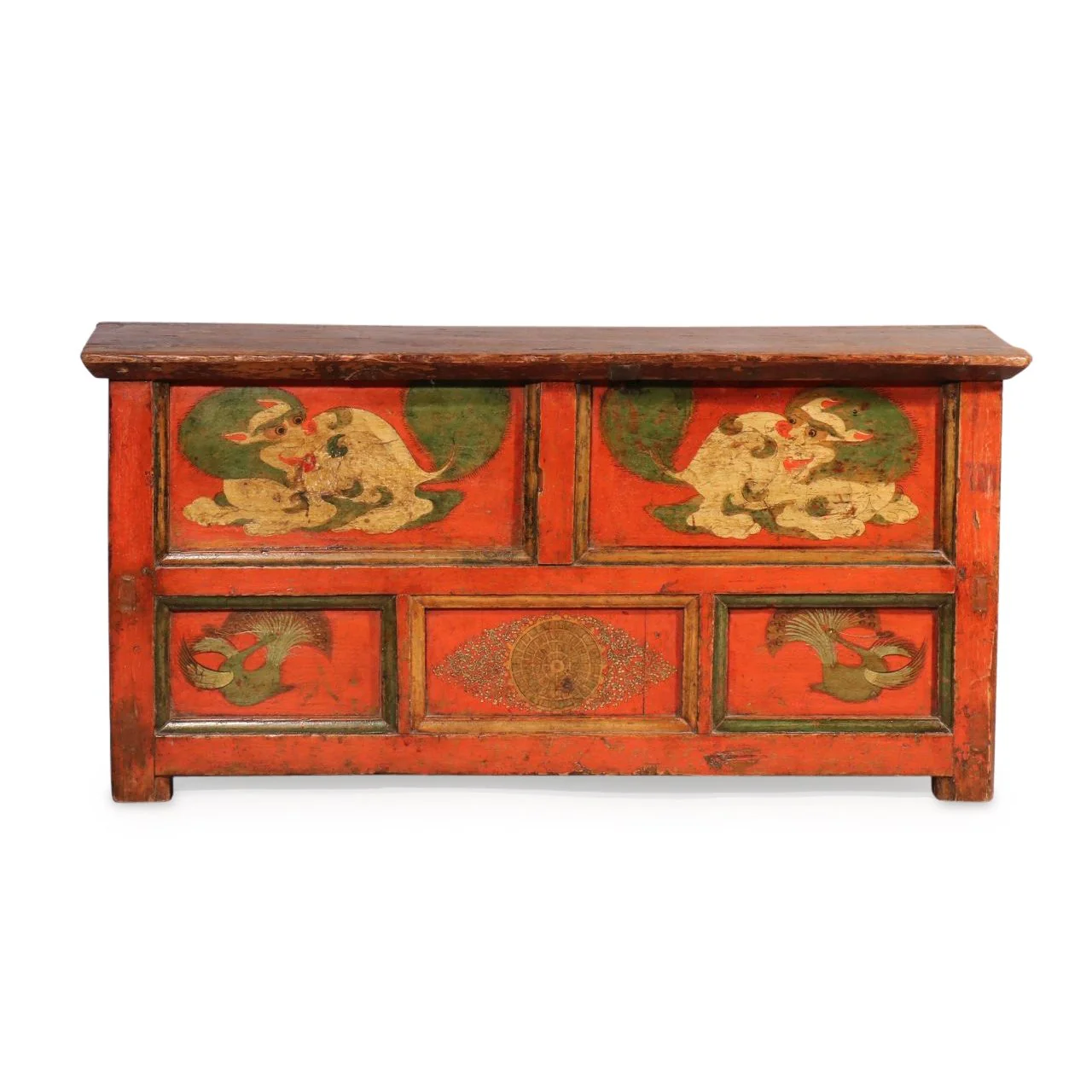 Tibetan Choksar With Snow Lion Painting - 19thC