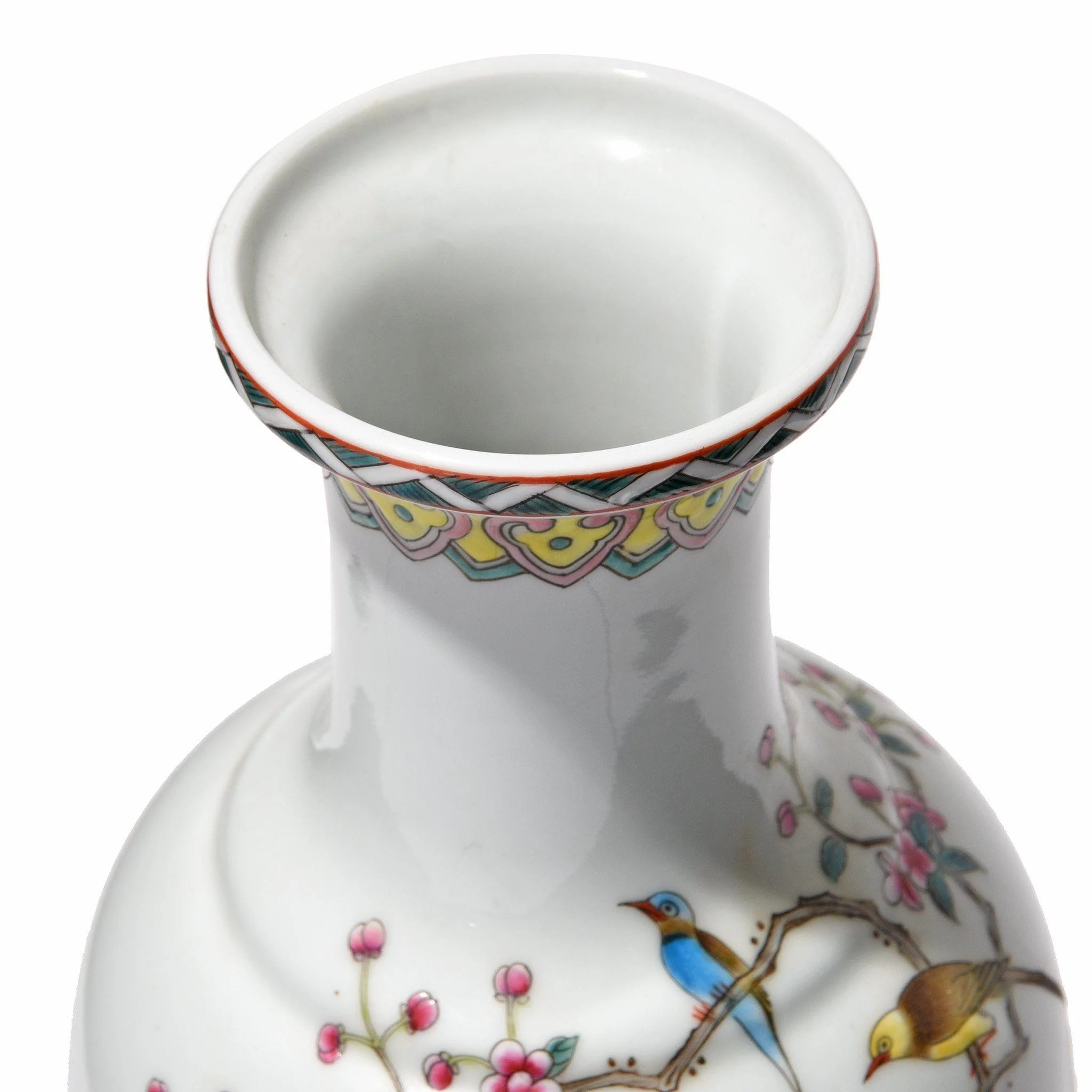 Porcelain Rouleau Vase - Famille Rose Design - Image 4